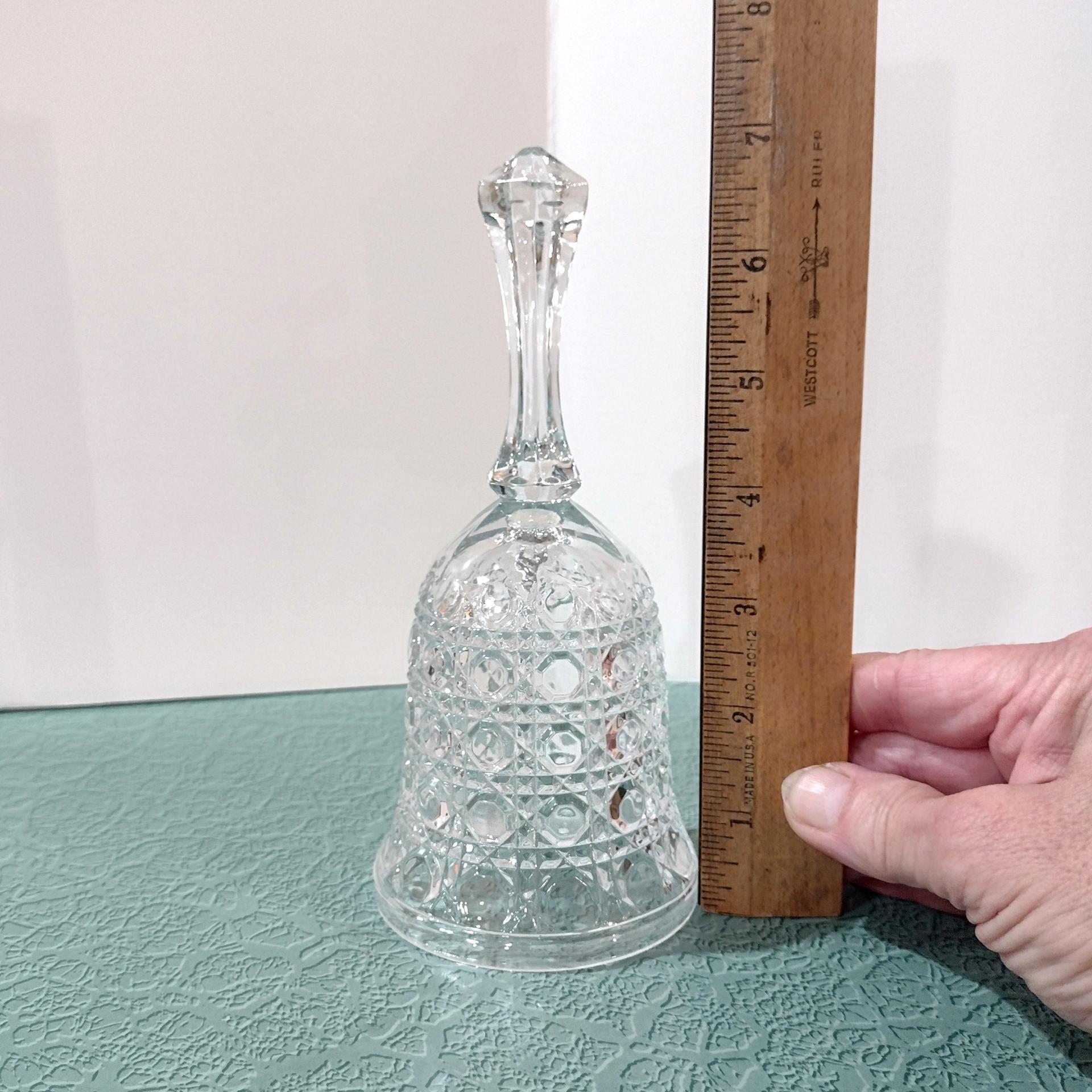 Vintage Federal Glass Windsor Button and Cane Clear Glass Bell