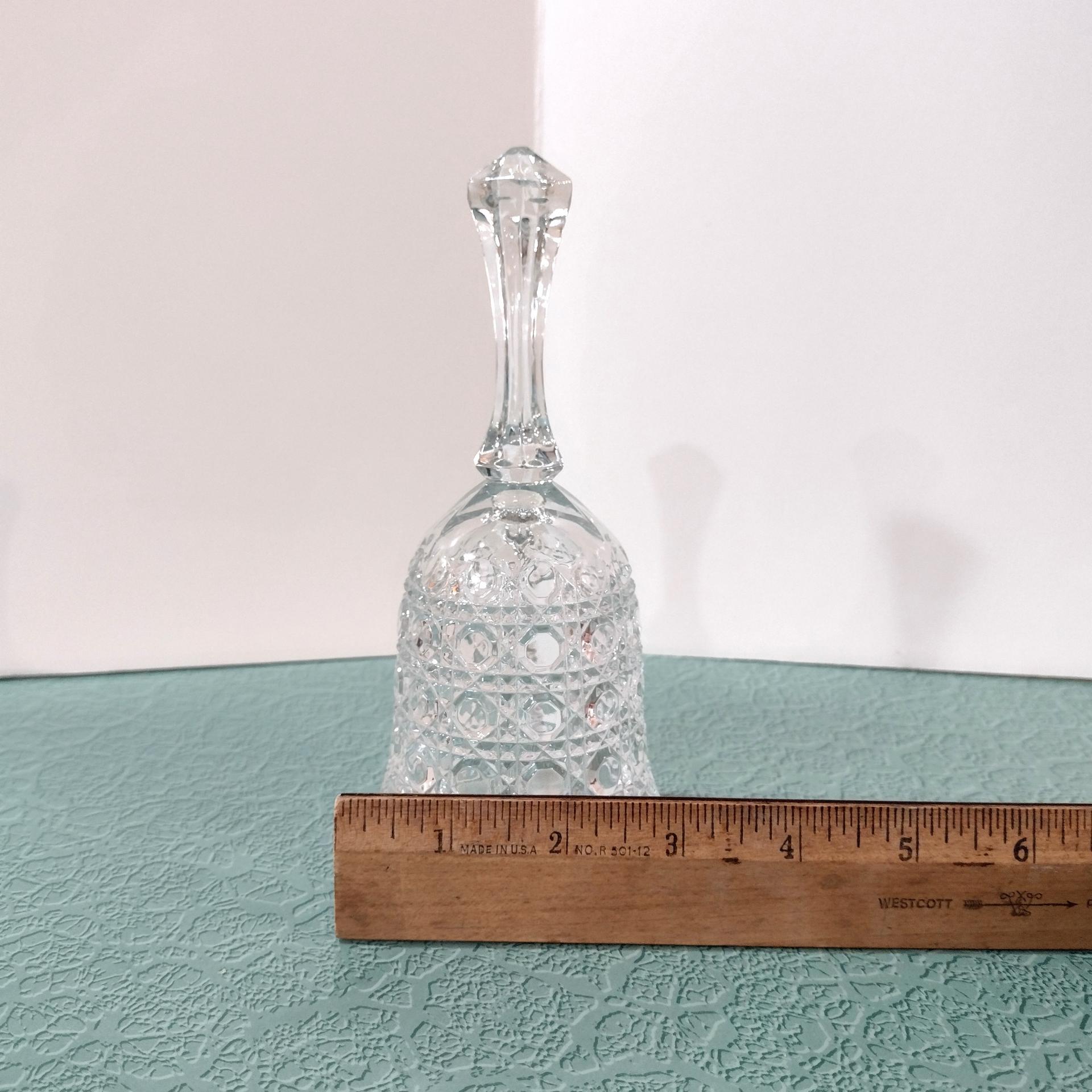 Vintage Federal Glass Windsor Button and Cane Clear Glass Bell