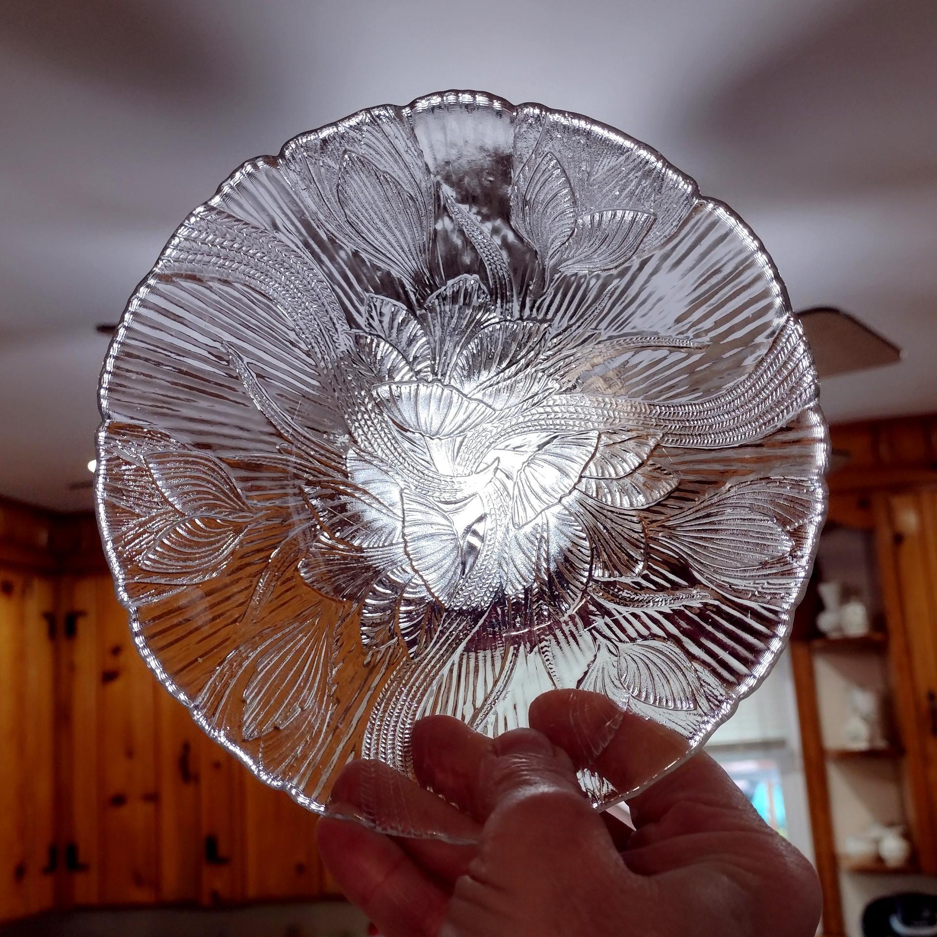 Vintage Arcoroc Canterbury Crocus Clear Glass Cereal Bowls, Set of 2