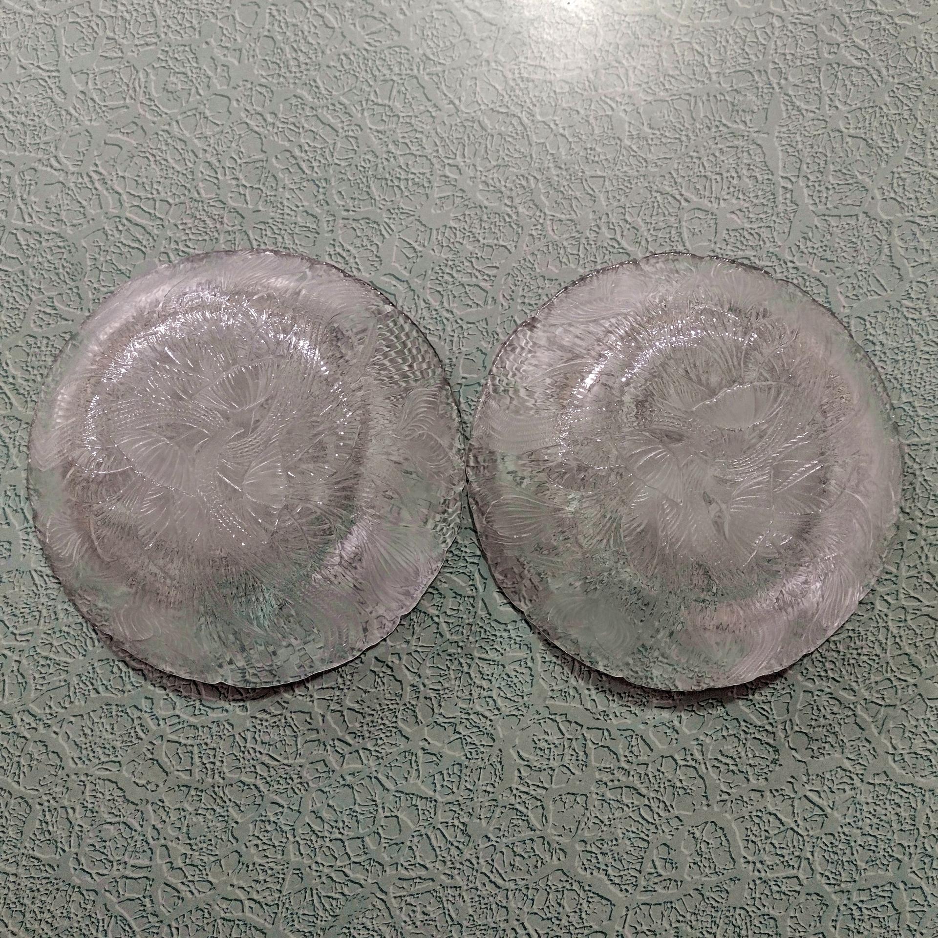 Vintage Arcoroc Canterbury Crocus Clear Glass Cereal Bowls, Set of 2