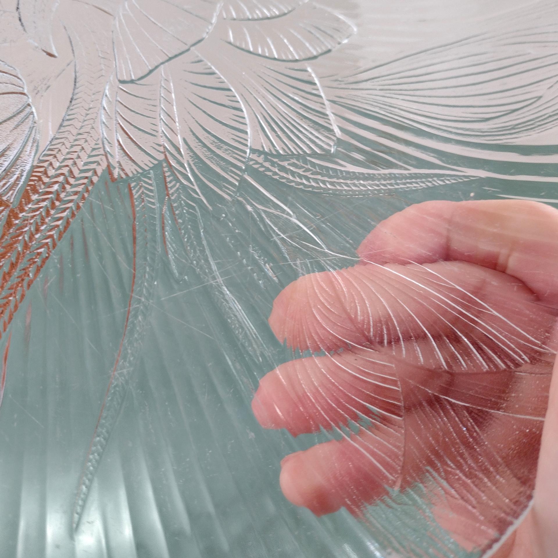 Vintage Arcoroc Canterbury Crocus 10.75 Inch Clear Glass Dinner Plates, Set of 2