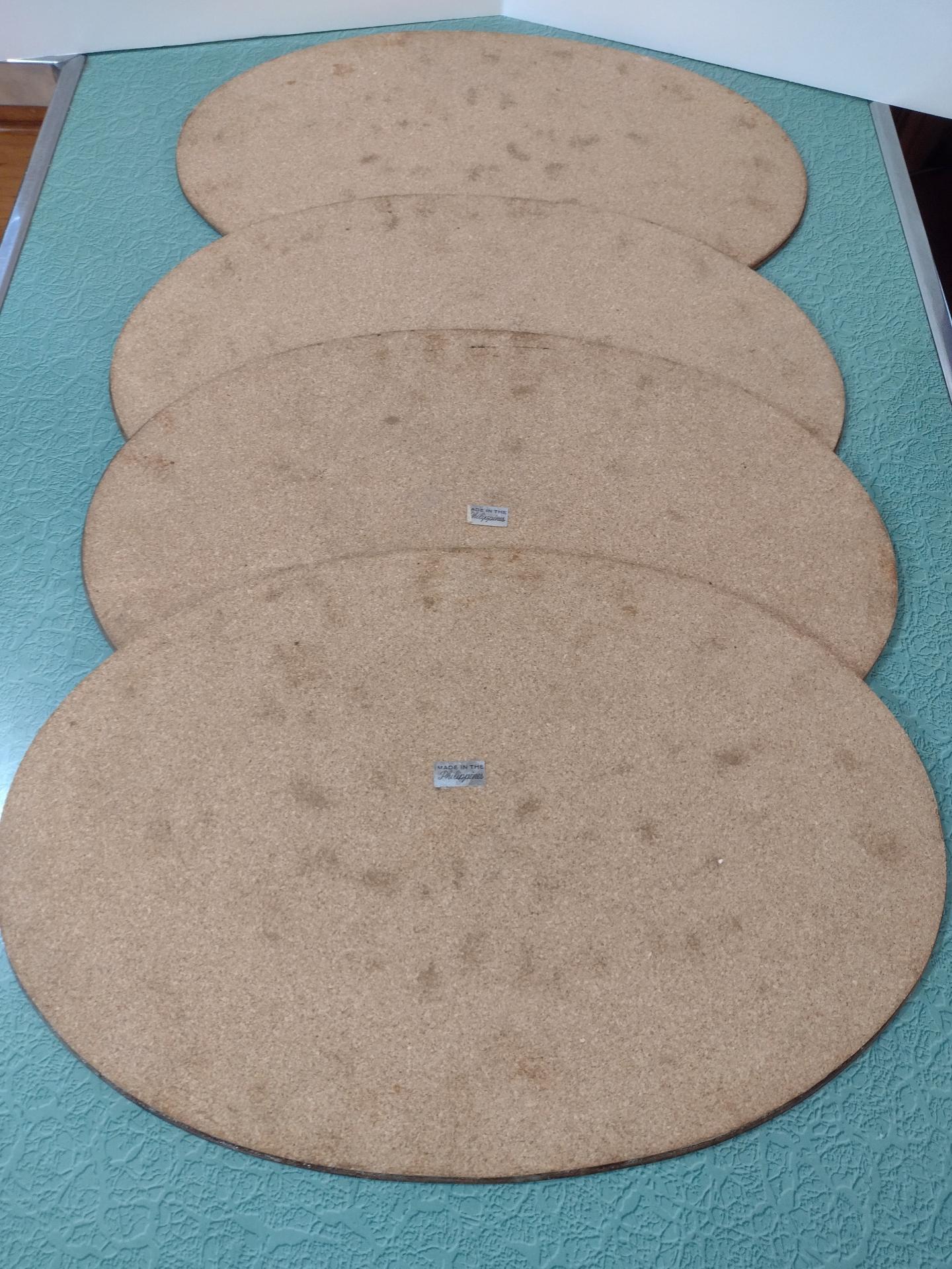 Vintage Capiz Shell Oval Placemats, Set of Four, 1960's Table Setting Decor