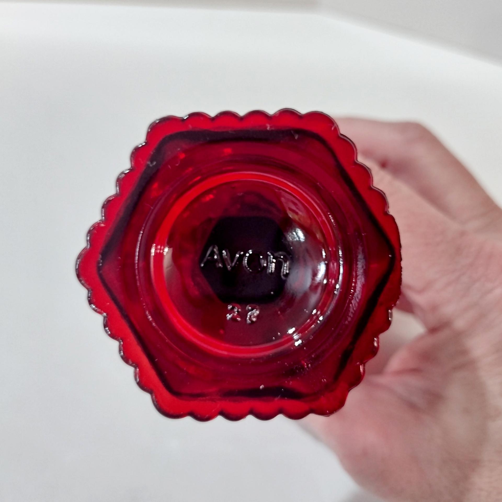 Vintage Avon 1876 Cape Cod Ruby Red Small Wine Glasses, Set of 6, Aperitif Cordial Sherry Port Wine Glasses, Holiday Christmas Glassware