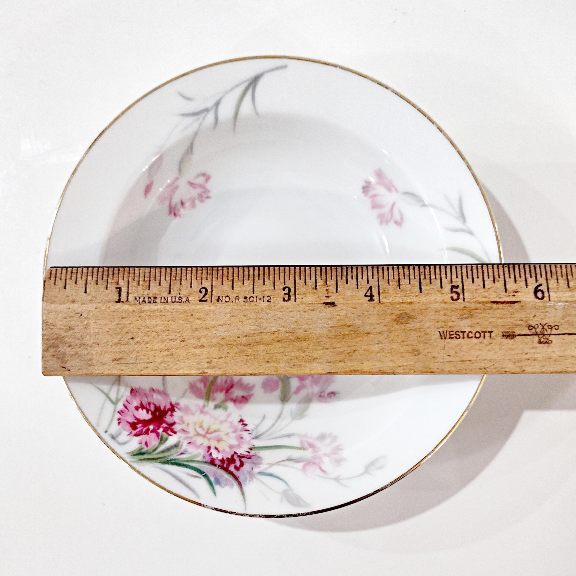 Vintage Noritake Amherst Carnation N1619 Dessert Bowls, Set of 4, Pink and Yellow Floral Porcelain China Bowls