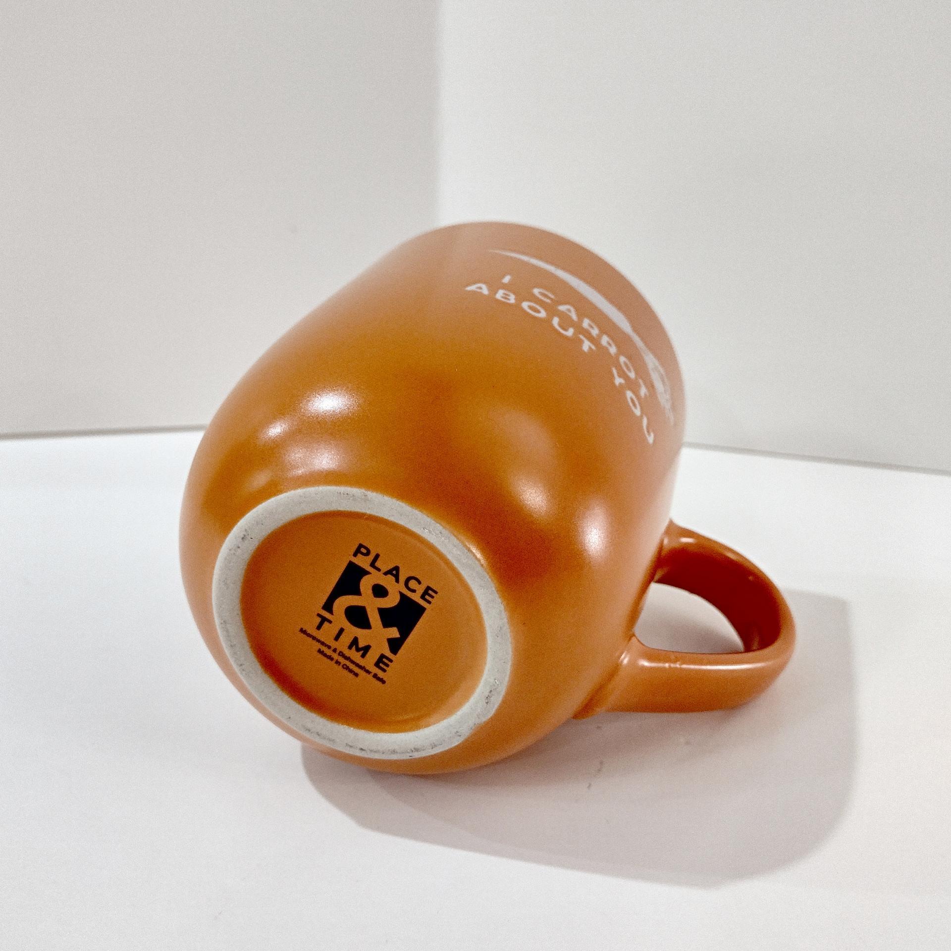 I Carrot About You Orange Coffee Tea Ceramic Mug, Vegan Vegetarian Gift