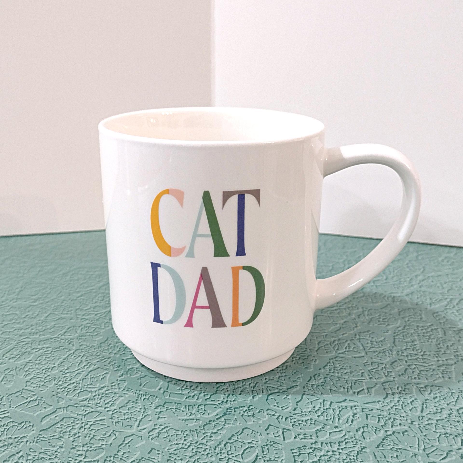 Vintage Cat Dad Ceramic Coffee Tea Mug, Father's Day Cat Lover Gift