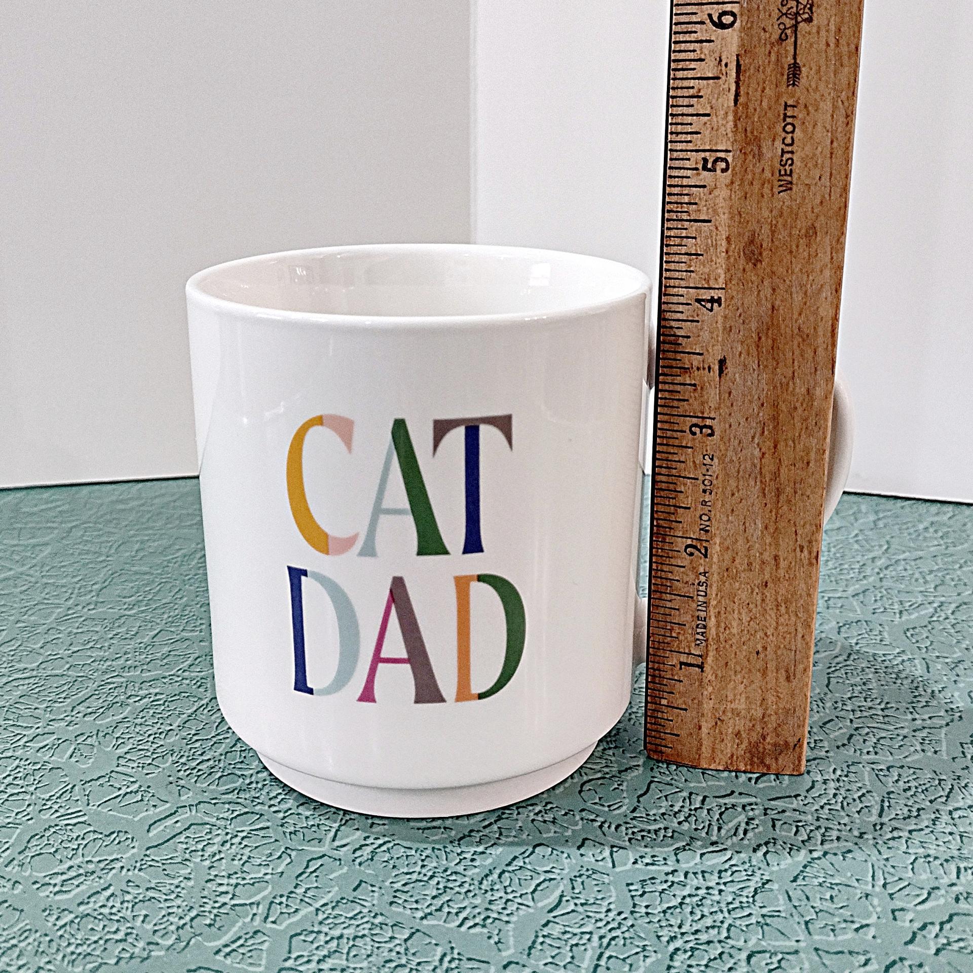 Vintage Cat Dad Ceramic Coffee Tea Mug, Father's Day Cat Lover Gift