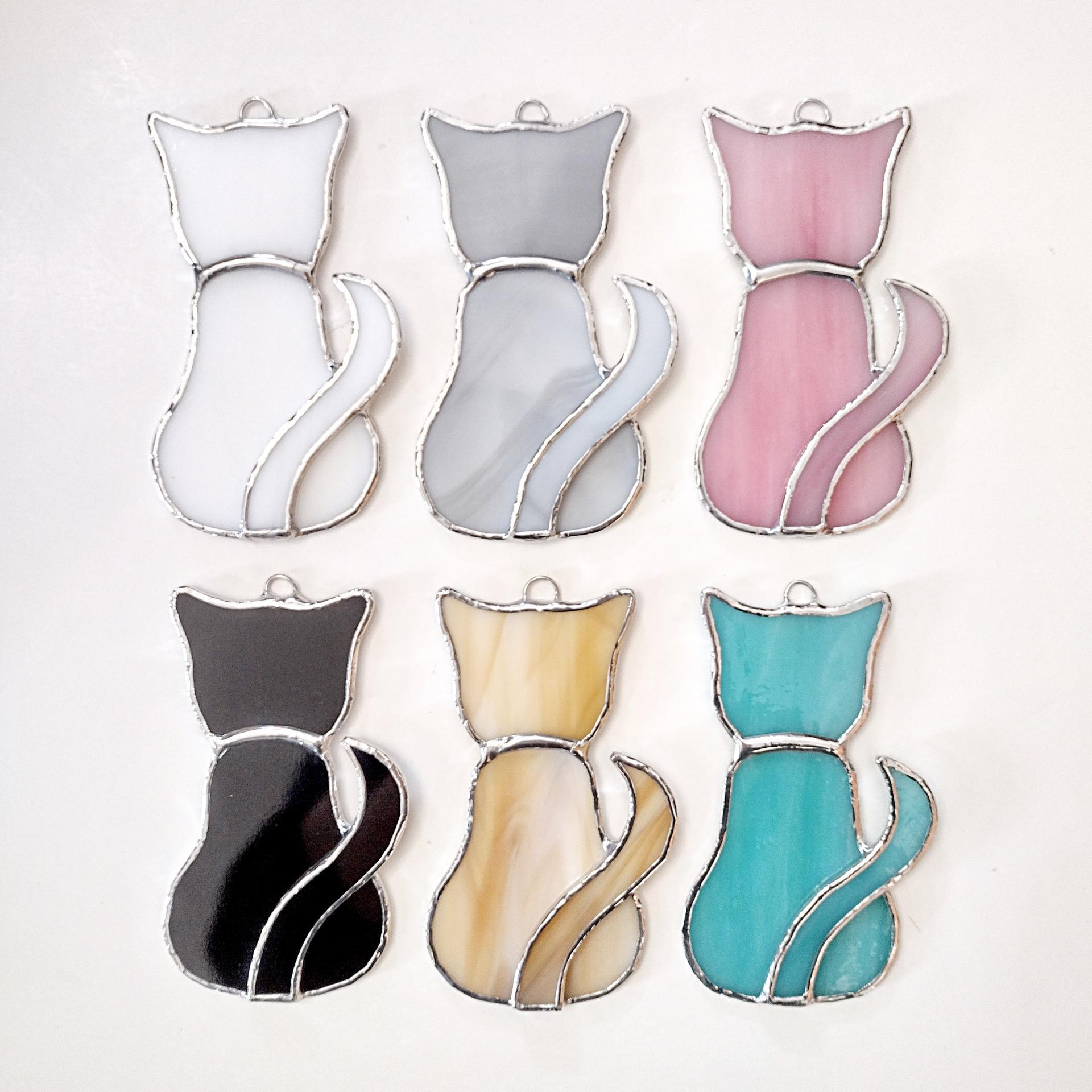 Stained Glass Cat Suncatcher