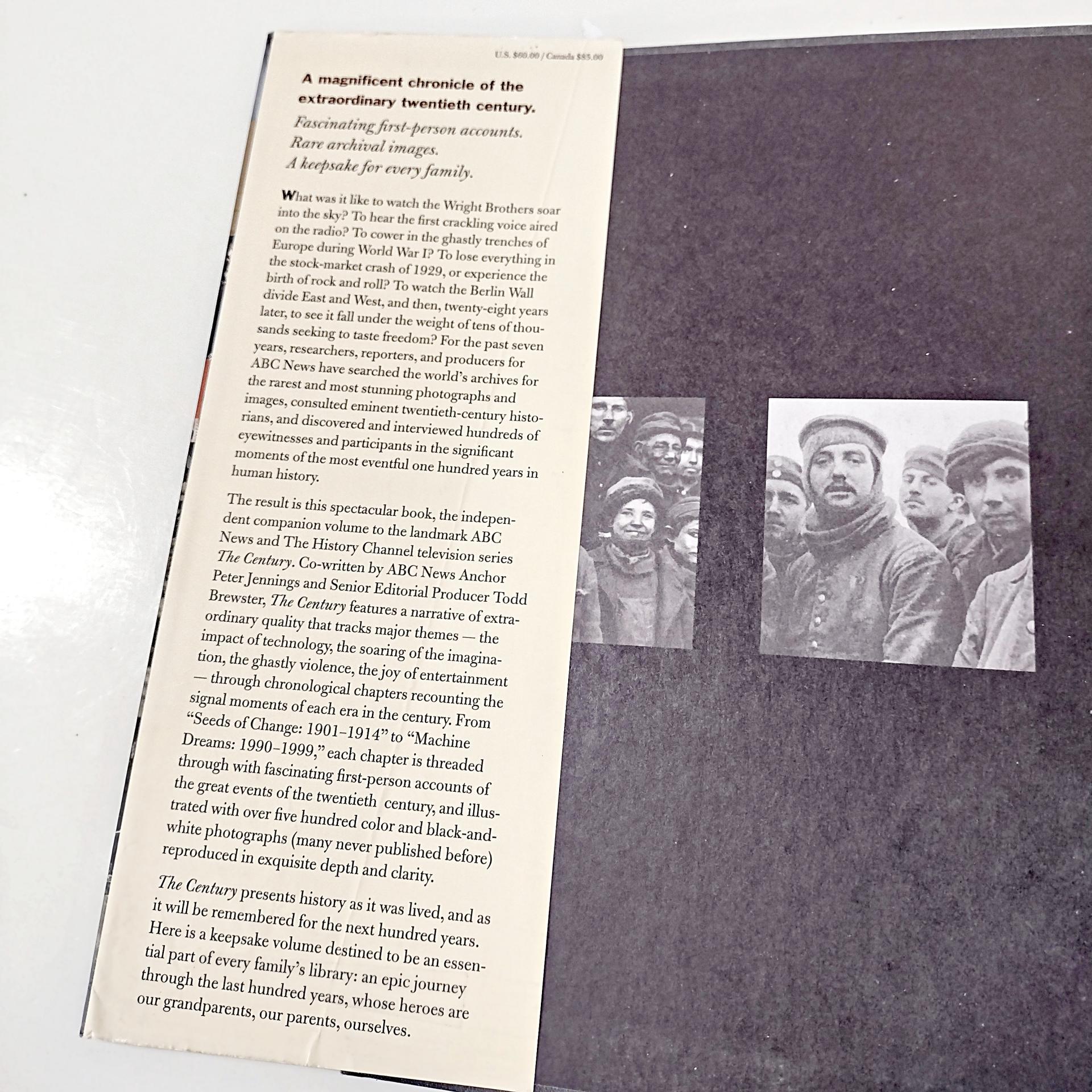 Vintage First Edition The Century Peter Jennings Todd Brewster Coffee Table Book, 1901-1999 Historical Photography Review Hard Cover Book