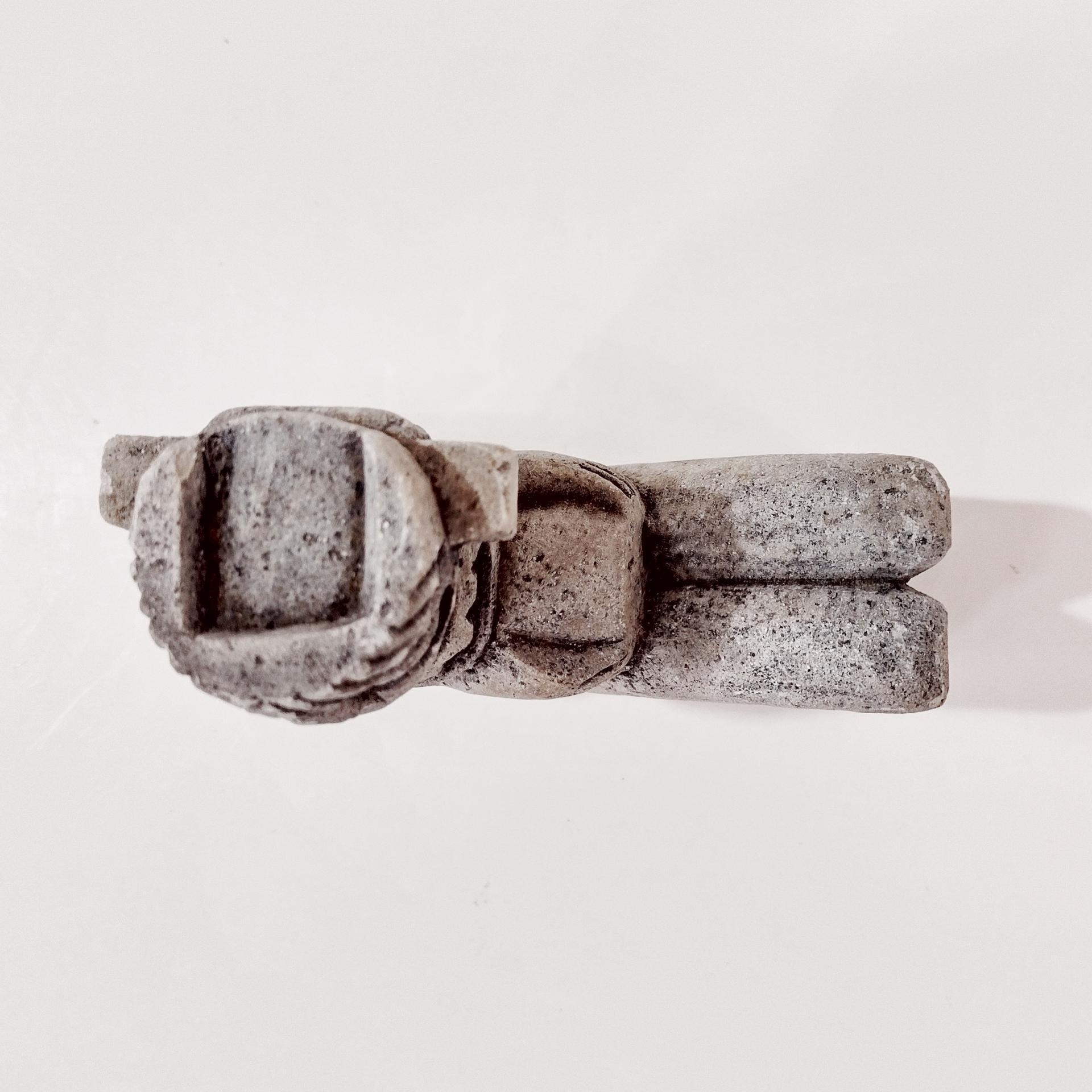 Vintage Reclining Chac Mool Mayan Stone Figurine, Mexican Aztec Carved Stone Statue