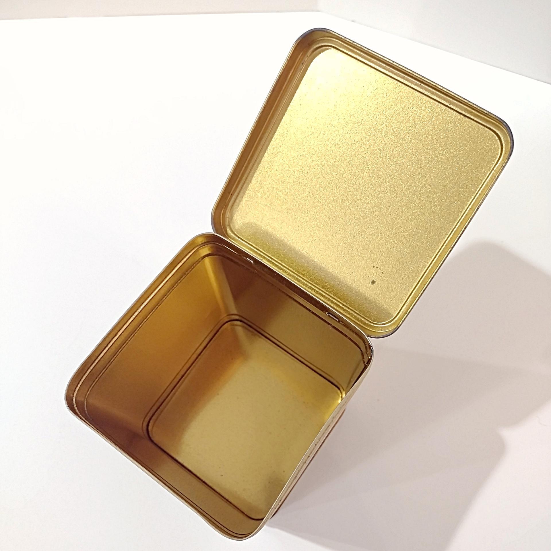 Vintage Golden Clipper Choice China Tea Hinged Lid Tin Storage Box, 1950's Tea Tin with Ship Design made in England