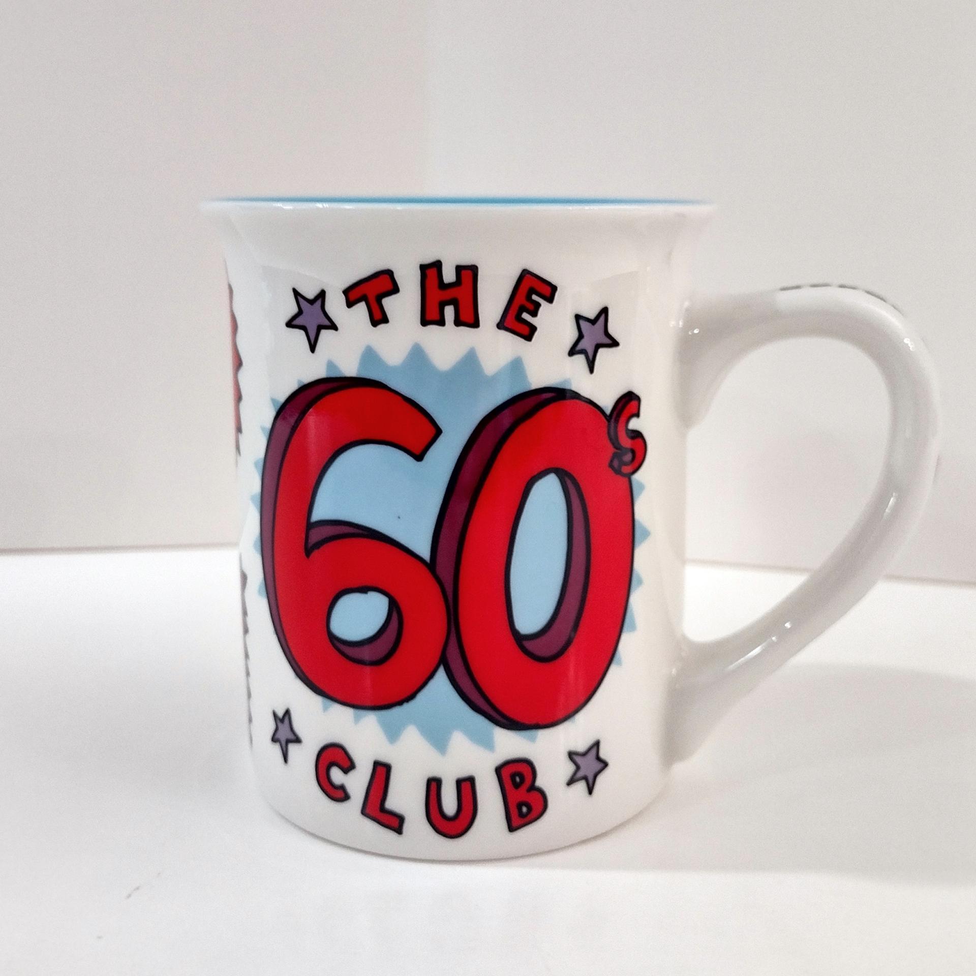 Happy 60th Birthday Coffee Mug, Humorous Funny Senior Citizen Old Person Oversized Mug, 60's Club Birthday Gift