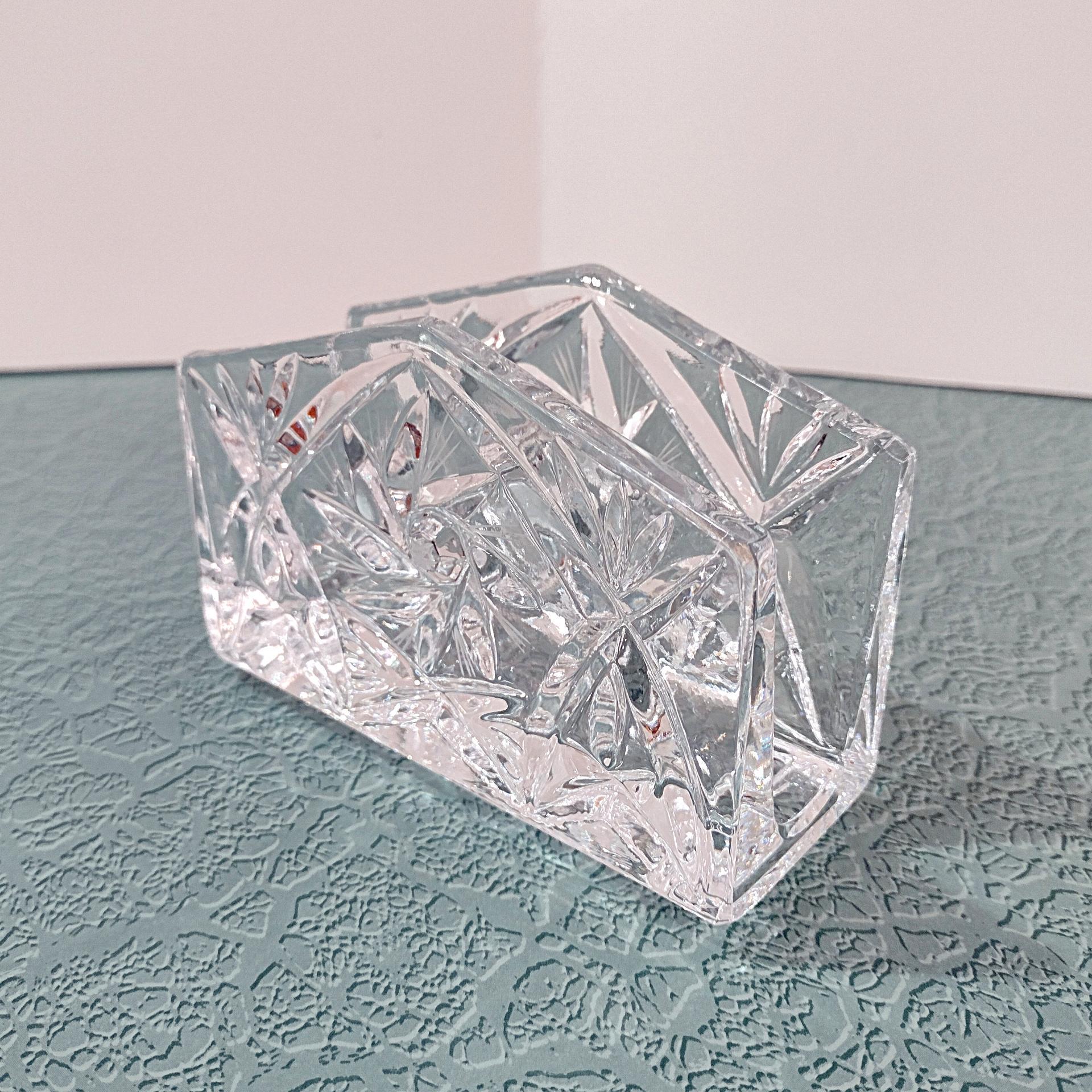 Vintage Crystal Pinwheel Pineapple Napkin Holder, Letter Holder Organizer