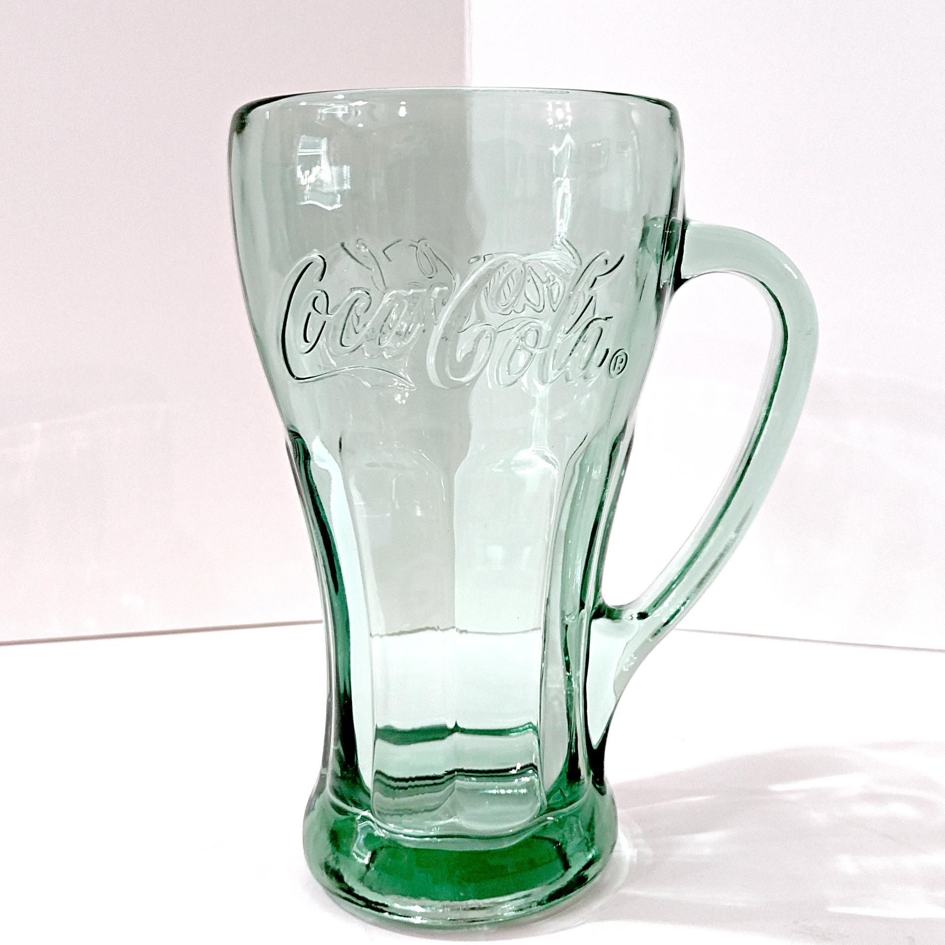 Vintage Libbey Green Glass Coca Cola 16 Ounce Mug