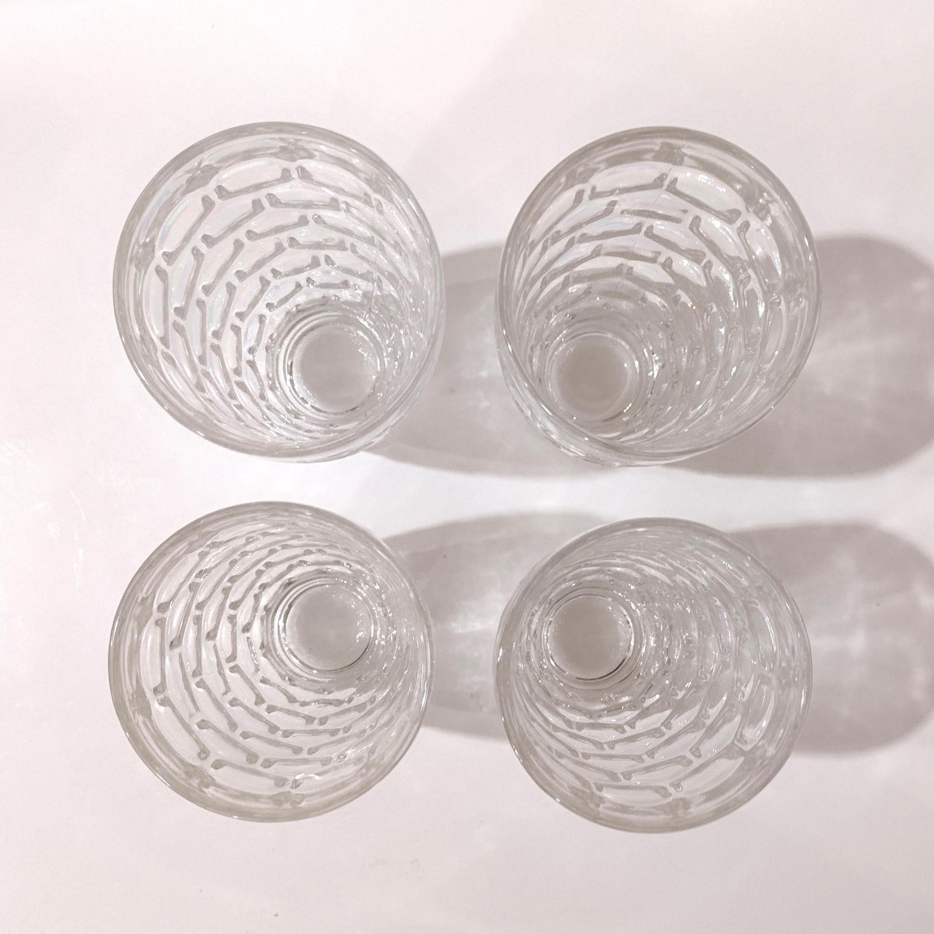 Vintage Federal Glass Colonial Iridescent 12 Ounce Flat Tumblers, Set of Four