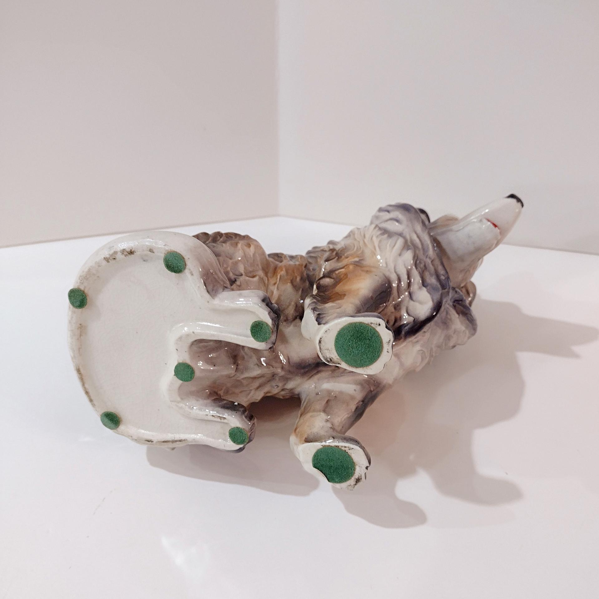 Vintage Ceramic Rough Collie Lassie Dog Planter Pot, 1950's Animal Planter