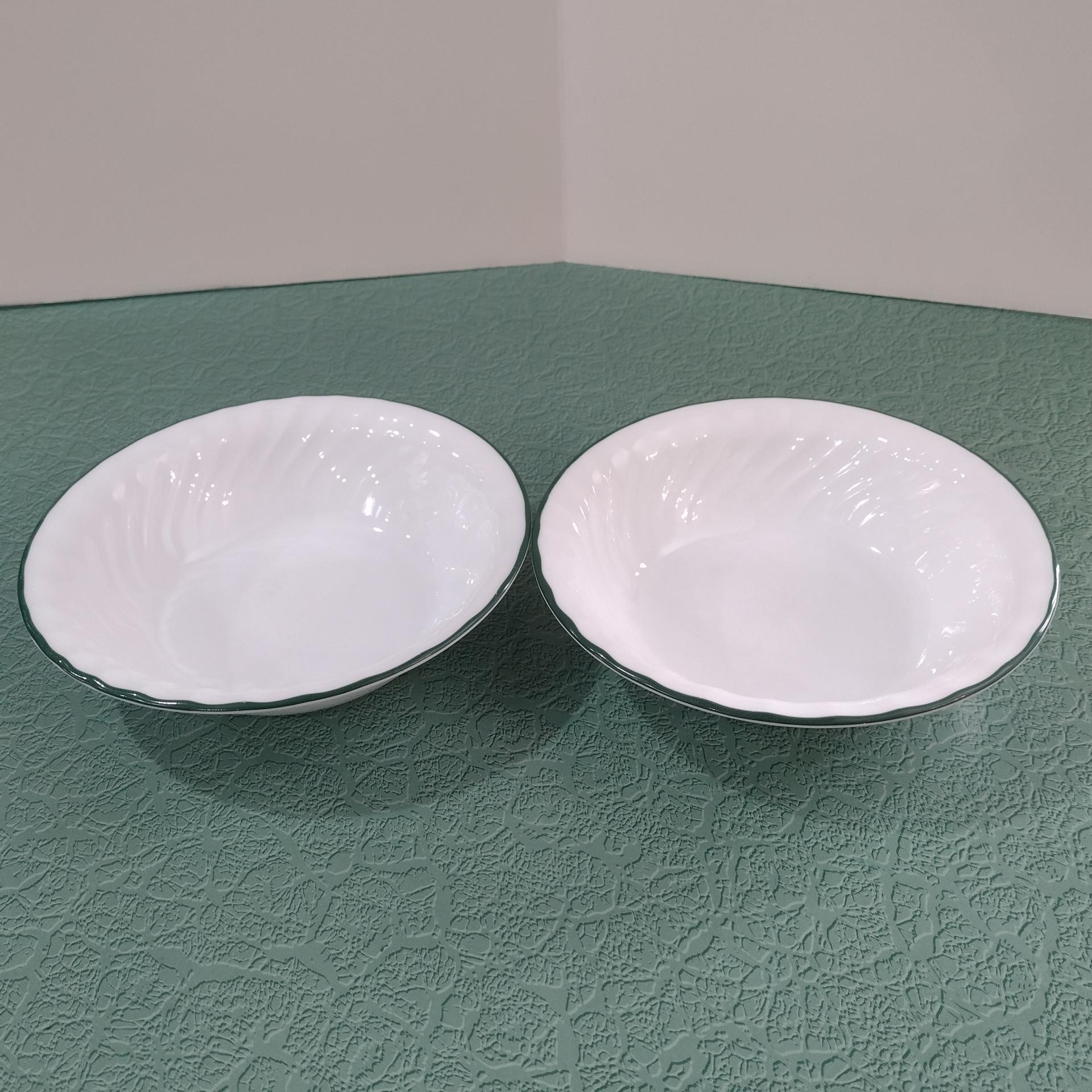 Corelle Callaway Ivy Green Rimmed Swirl Cereal Salad Soup Bowls, Set of Two