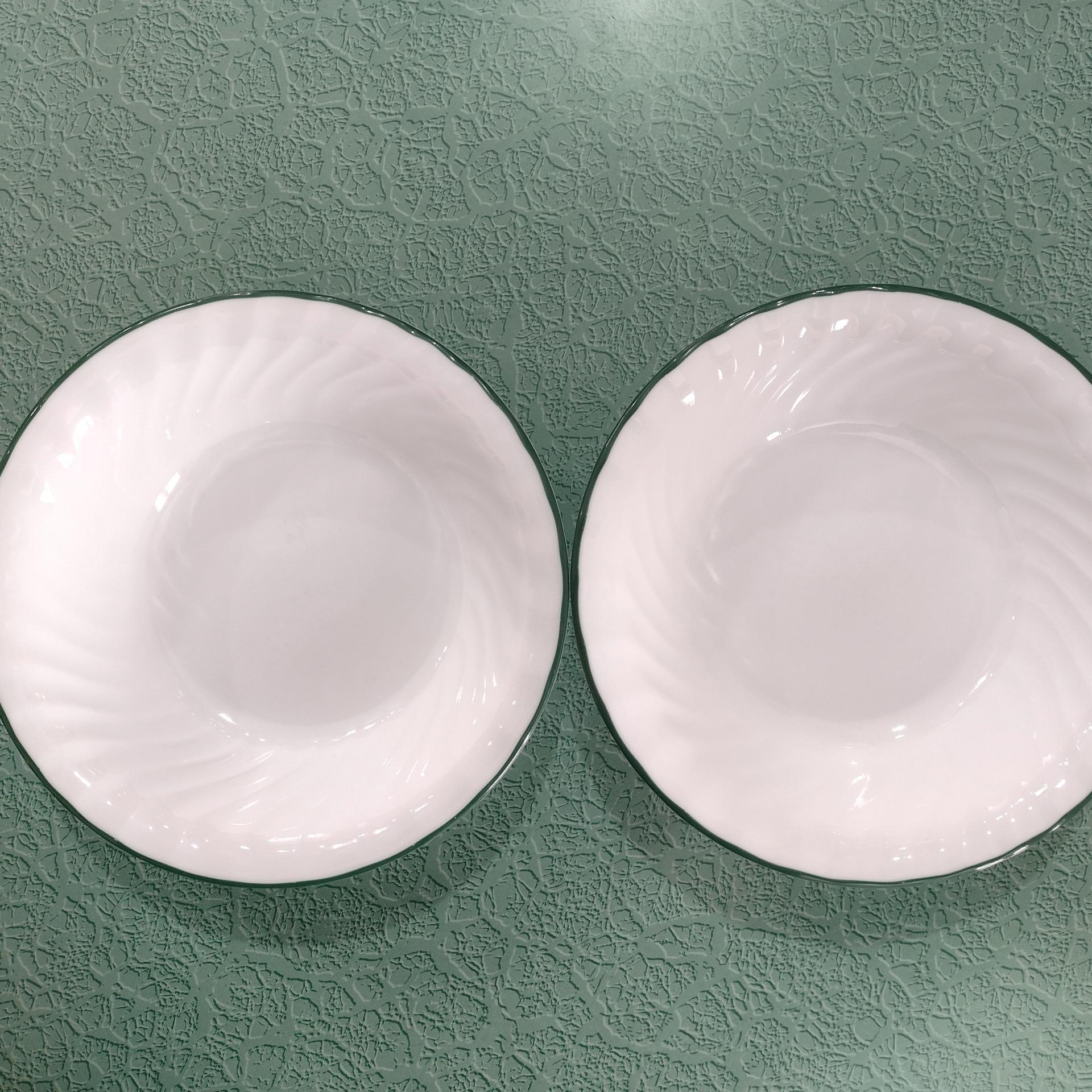 Corelle Callaway Ivy Green Rimmed Swirl Cereal Salad Soup Bowls, Set of Two