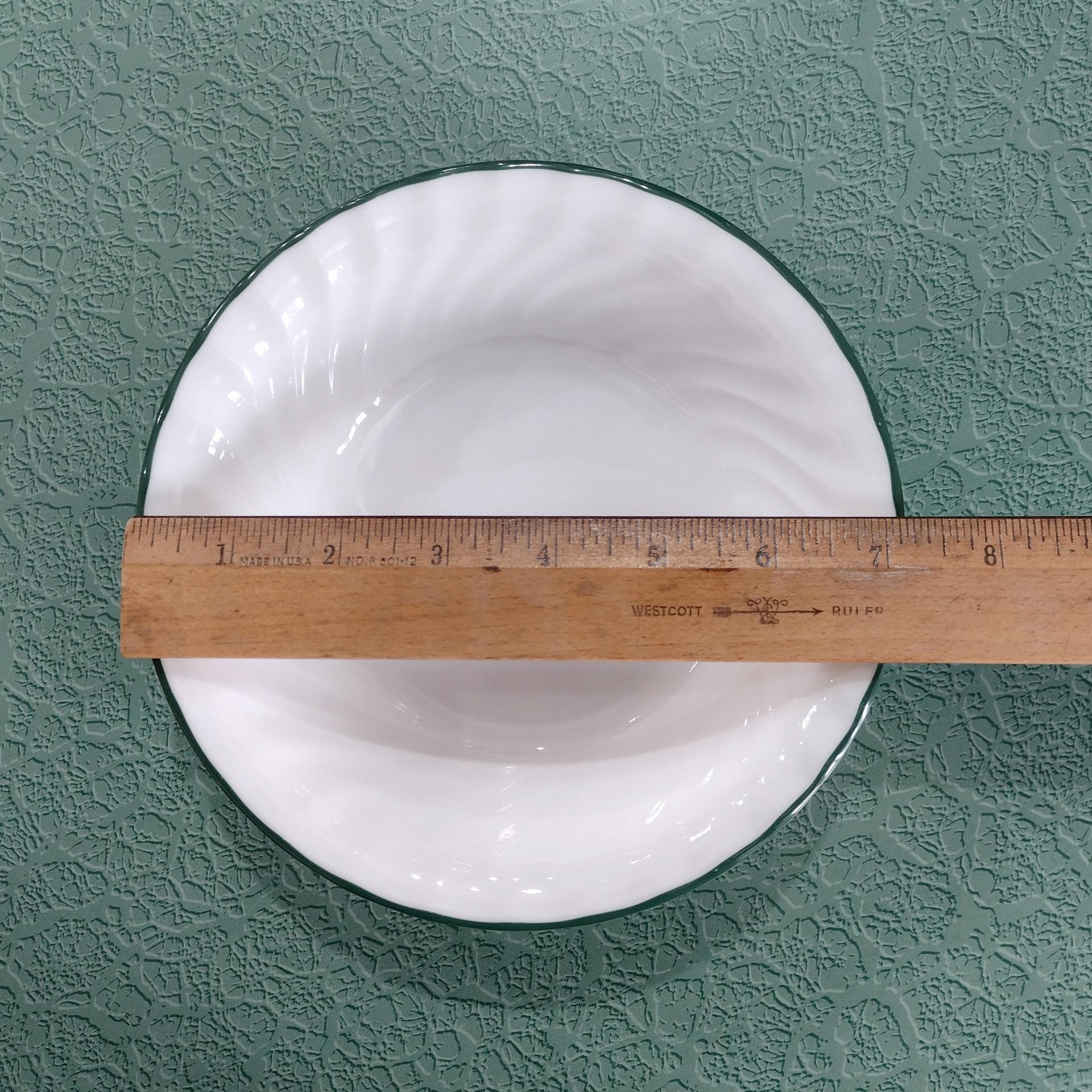 Corelle Callaway Ivy Green Rimmed Swirl Cereal Salad Soup Bowls, Set of Two