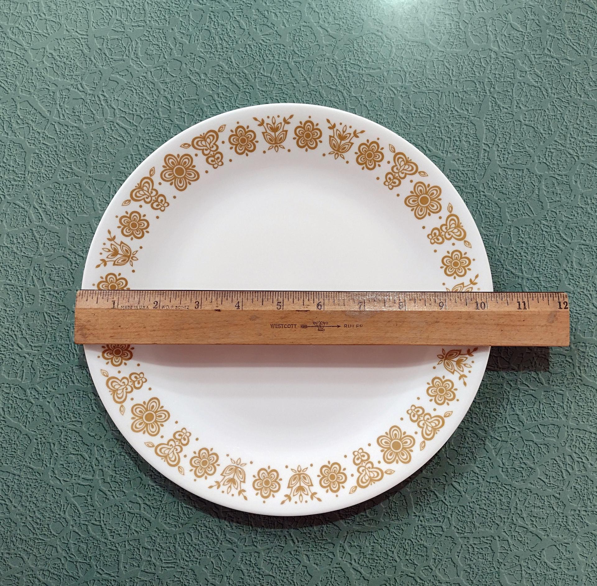 Vintage Corelle Butterfly Gold Dinner Plates, Set of Two, 10.25 Inch Corning Corelle Plates