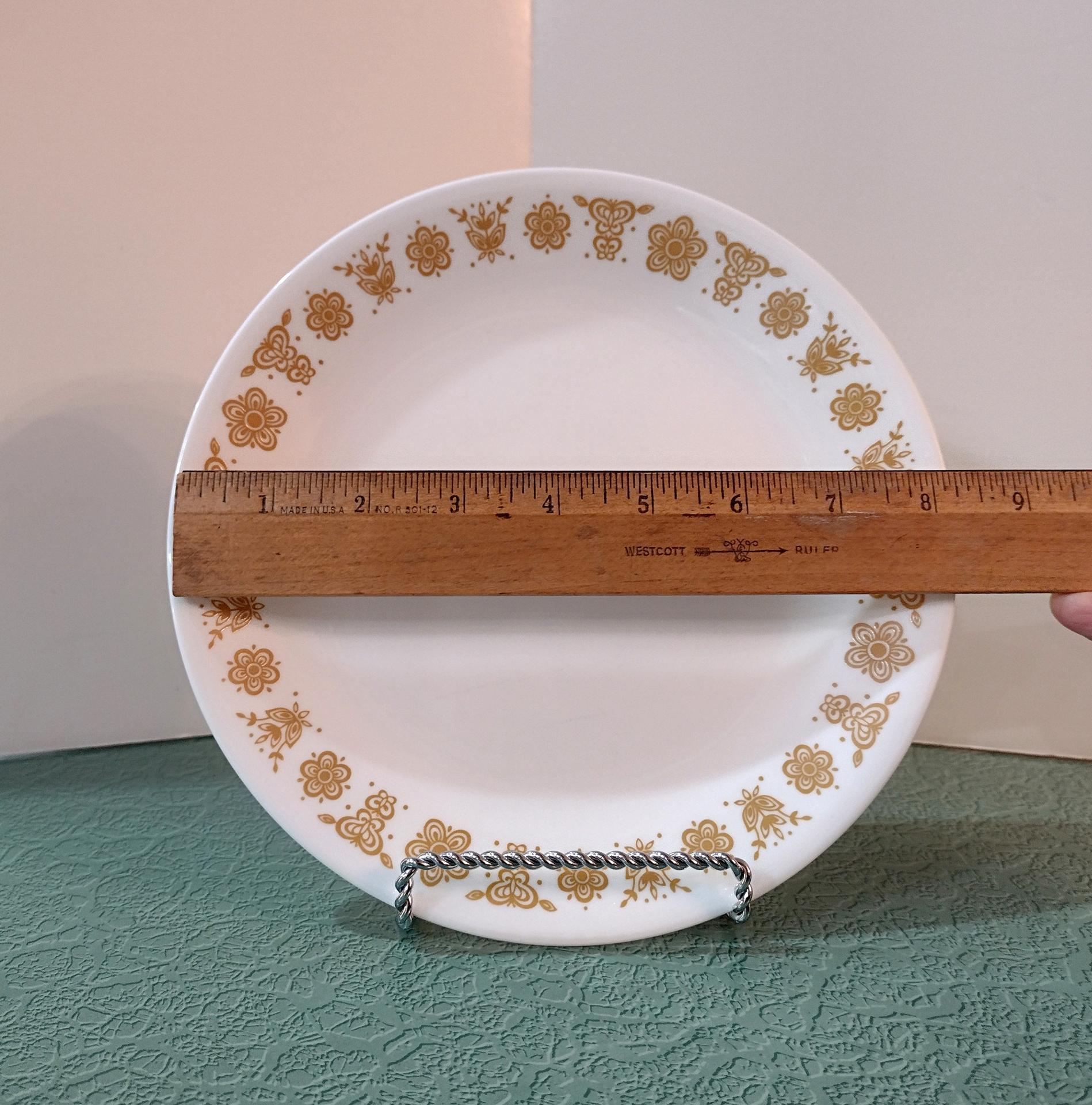 Vintage Corelle Butterfly Gold Salad Dessert Plates, Set of Five, 8.5 Inch Corning Corelle Plates