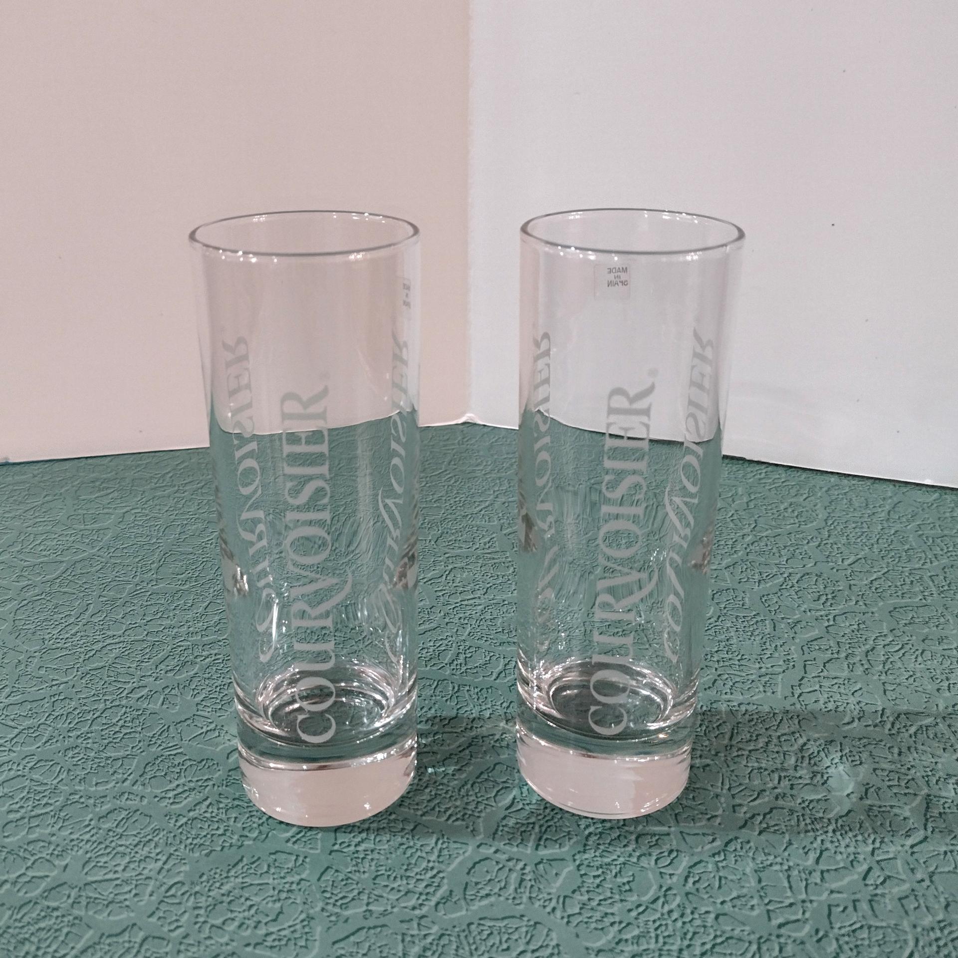 Vintage Courvoisier Glasses, Set of Two, Cordial Glasses, Cognac Glasses, Collectible Logo Glasses Made in Spain