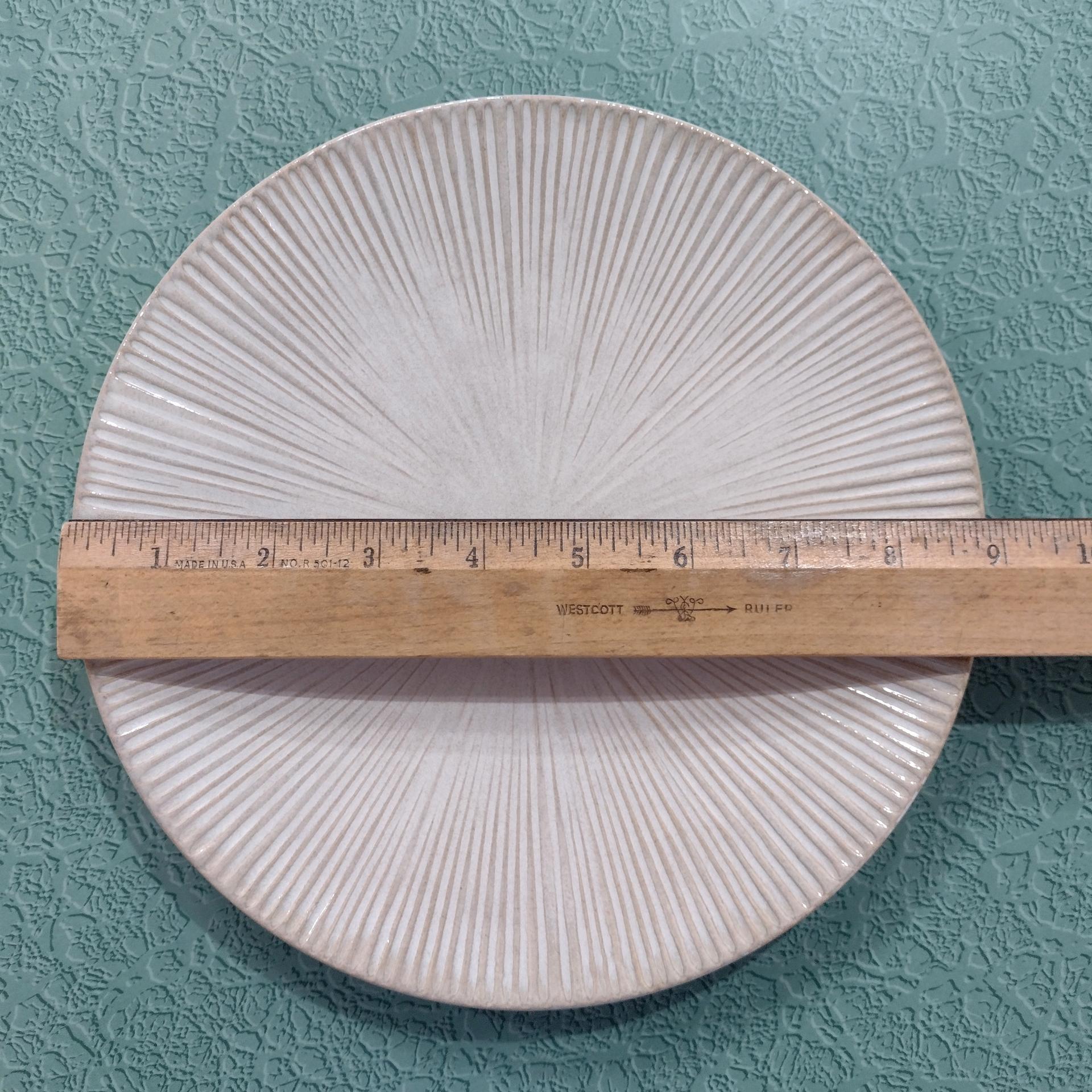 Vintage Colin Cowie Lotus Leaf Ceramic 9 Inch Salad Plates, Set of 5, 1970's J.C. Penney Dinnerware