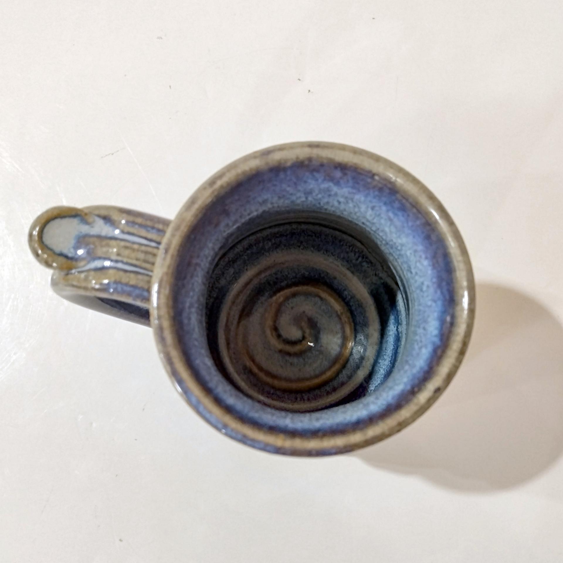 Vintage Blue Crab Ceramic Coffee Tea Mug, Hand Crafted Pottery, Cancer Zodiac Mug