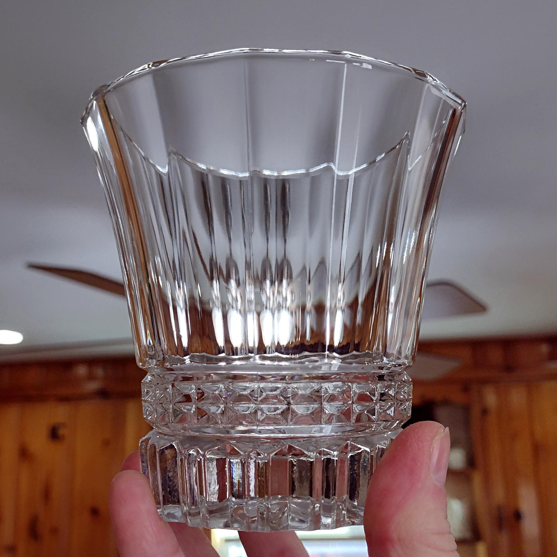 Vintage Cristal D'Arques Victoria Double Old Fashioned Glasses, Set of Two with Six Available, Crystal Lowball Whiskey Glasses