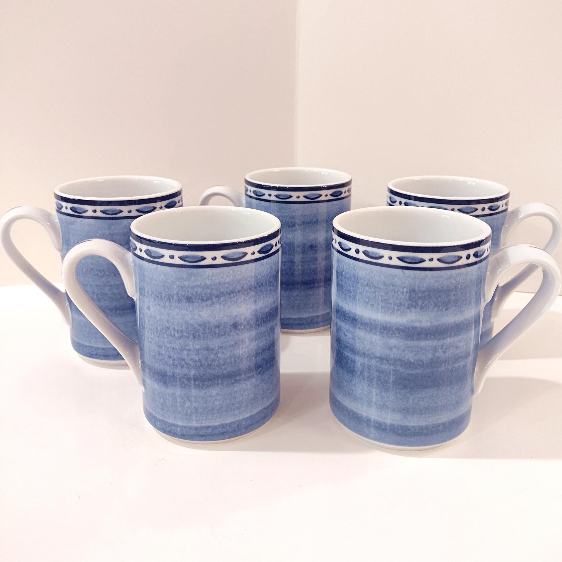 Vintage Dansk Bistro Cafe Belgian Blue Coffee Tea Mug, Multiples Available