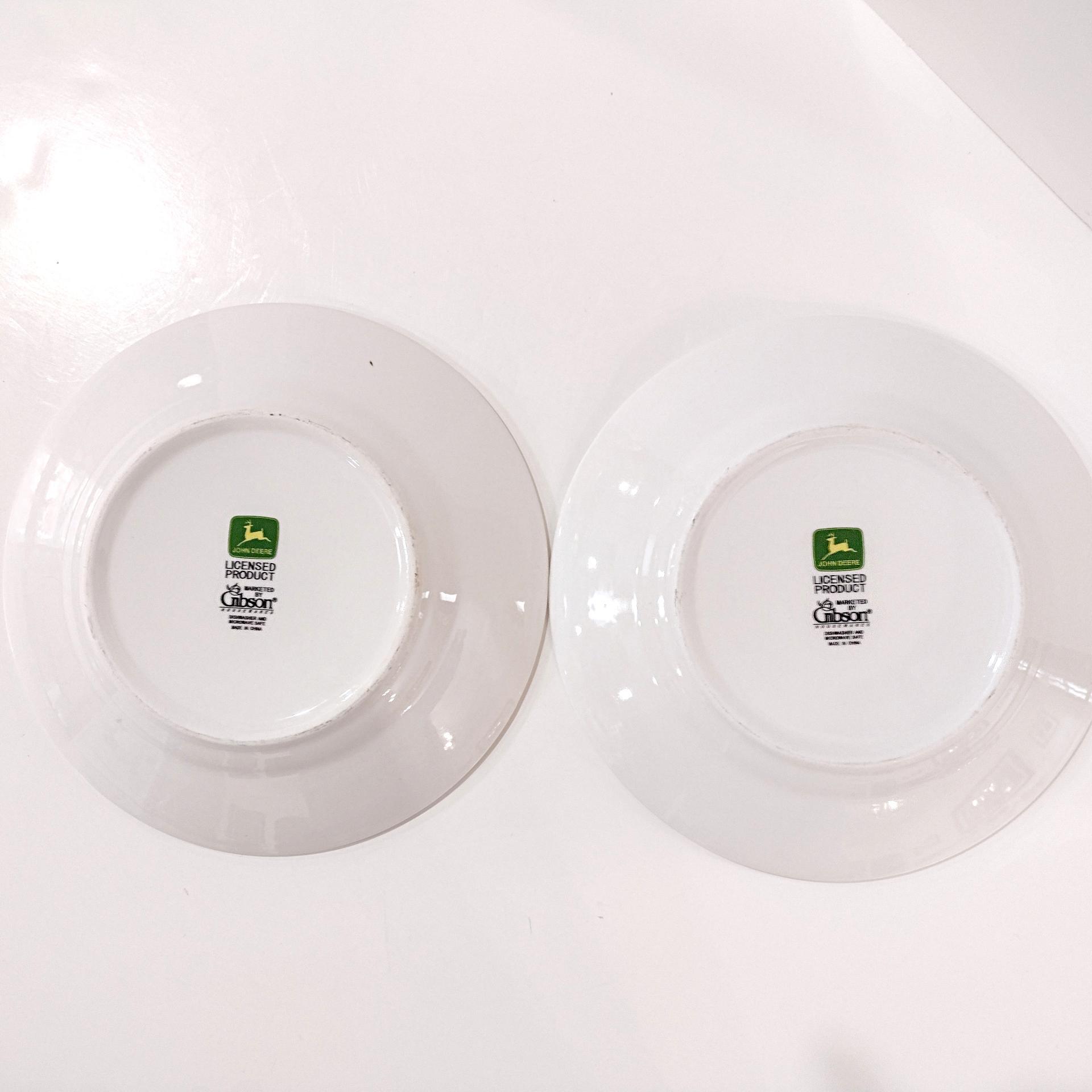 Vintage Gibson John Deere Tractor Salad Plates, Set of Two