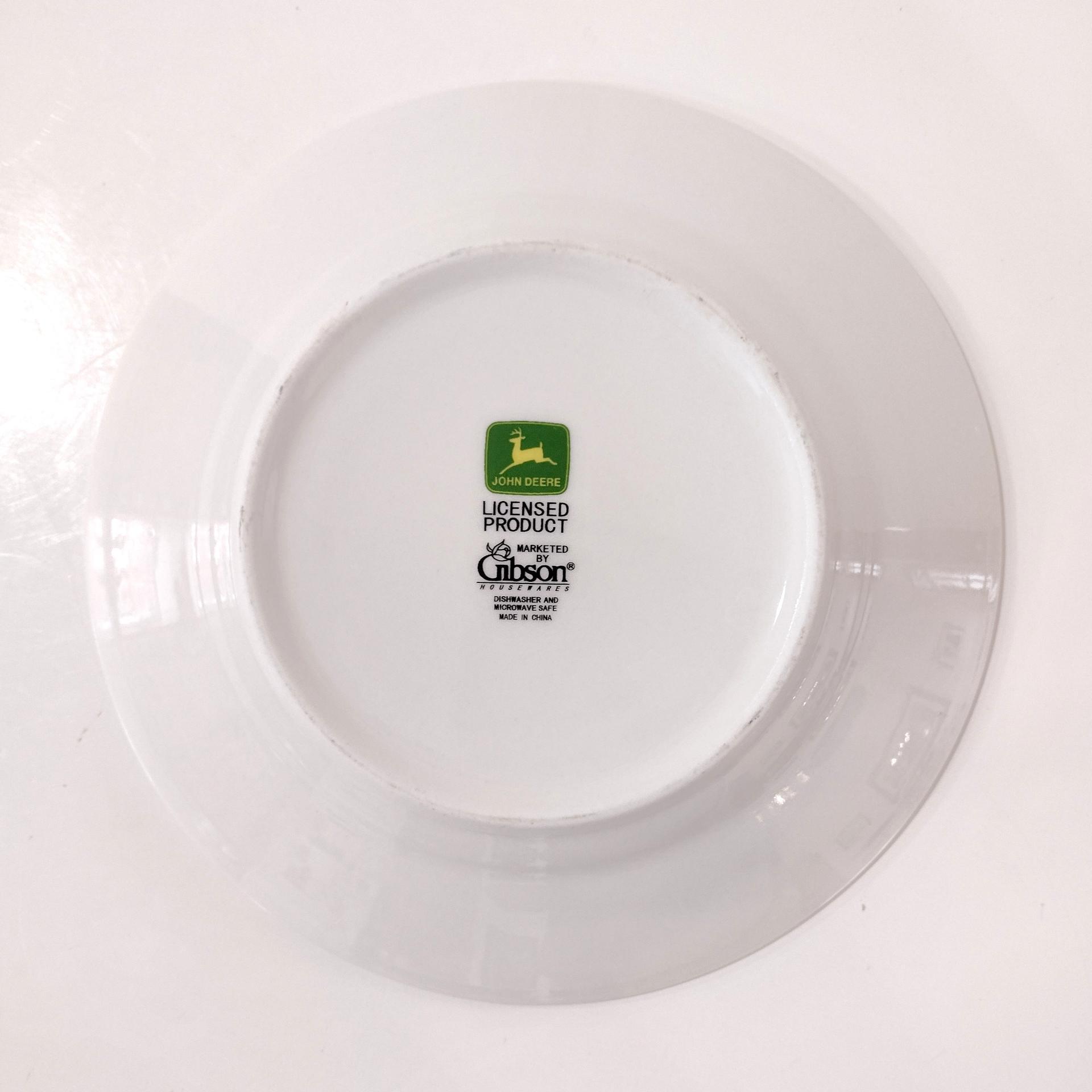 Vintage Gibson John Deere Tractor Salad Plates, Set of Two