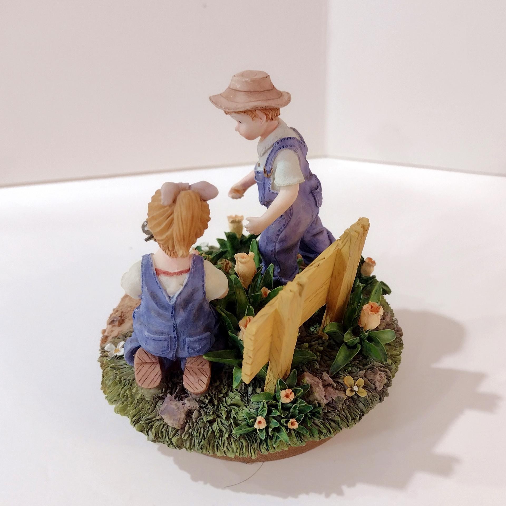 Vintage HOMCO Home Interiors Denim Days #12077 Wonder of Spring Candle Topper, Resin Jar Candle Decoration