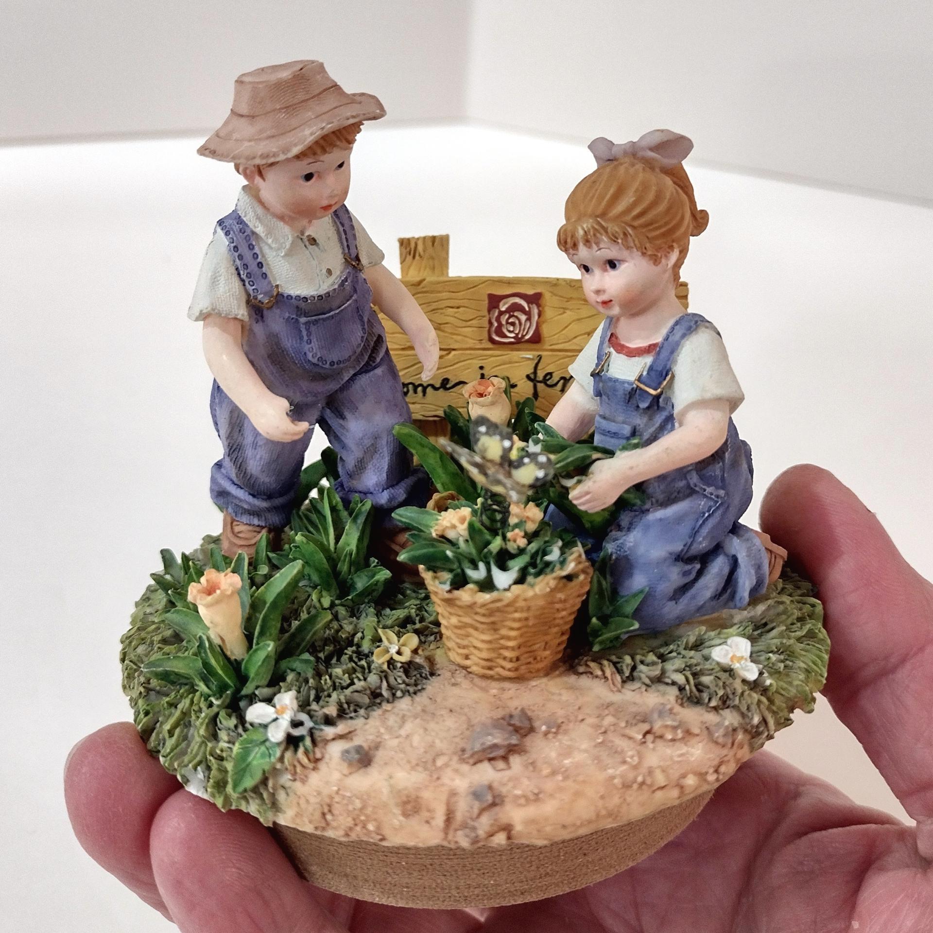 Vintage HOMCO Home Interiors Denim Days #12077 Wonder of Spring Candle Topper, Resin Jar Candle Decoration