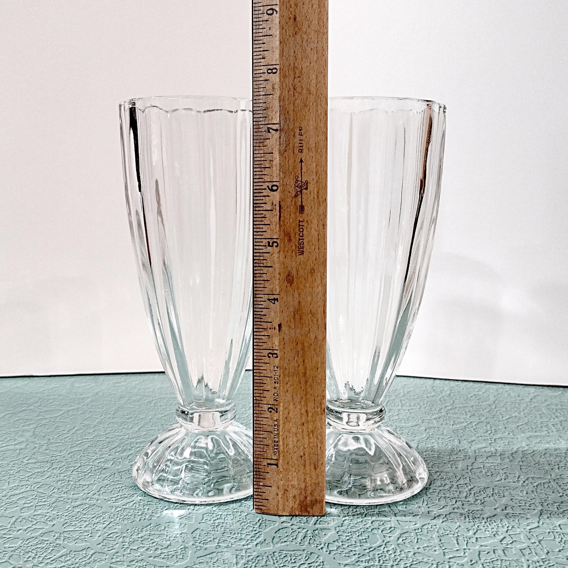 Vintage Libbey Soda Fountain Dessert Glasses, Set of Two, Libbey 5110 Fountainware, Retro Milkshake Sundae Set