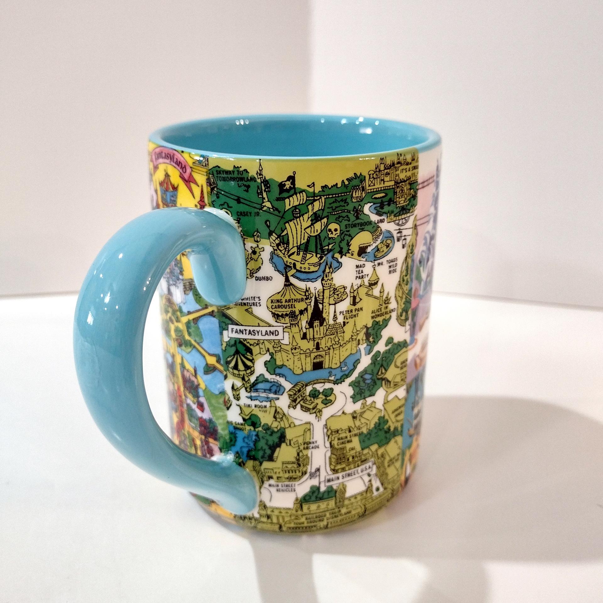Vintage Disney Parks Magic Kingdom Attractions Map Ceramic Coffee Tea Mug