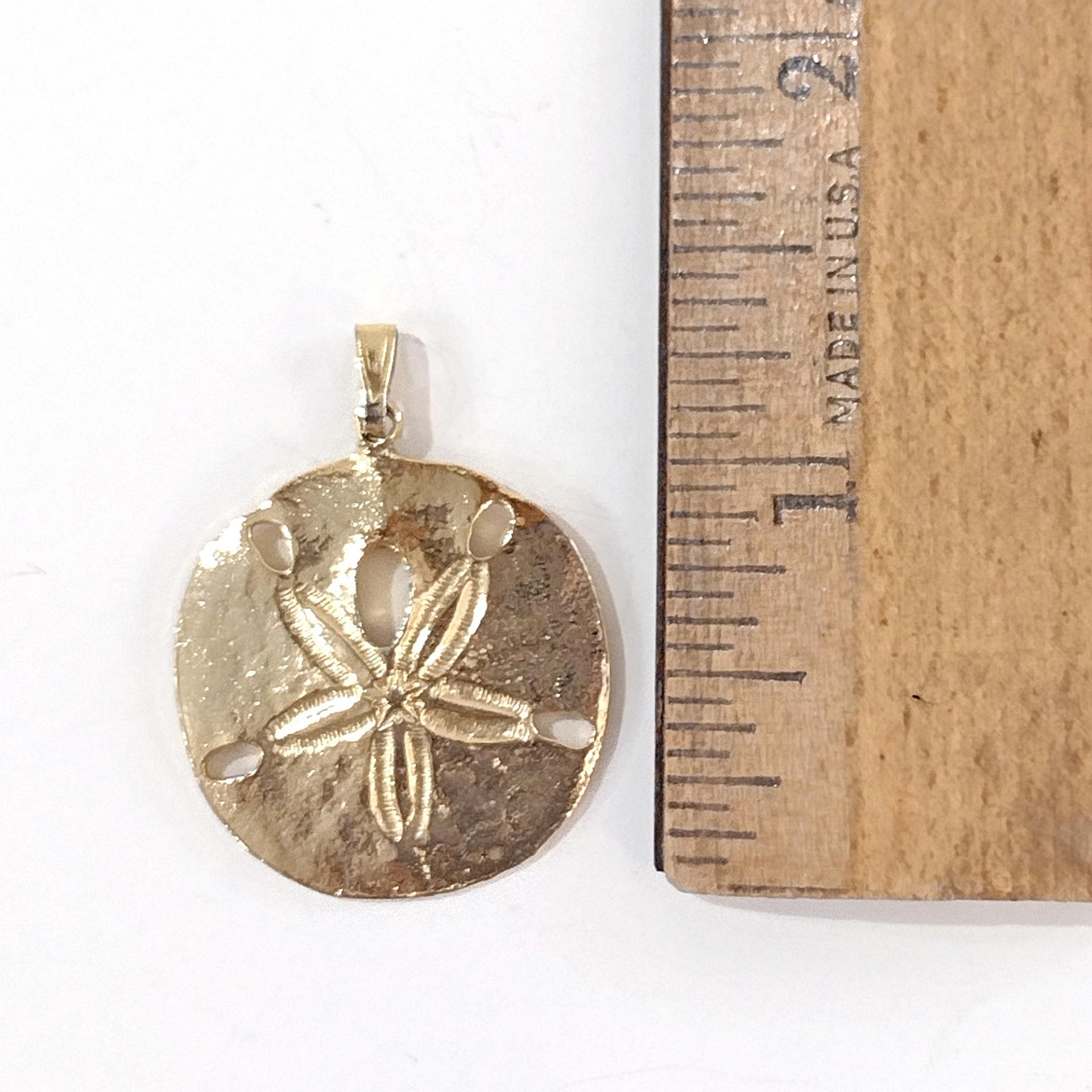 Vintage Gold Plated Sand Dollar Pendant Charm