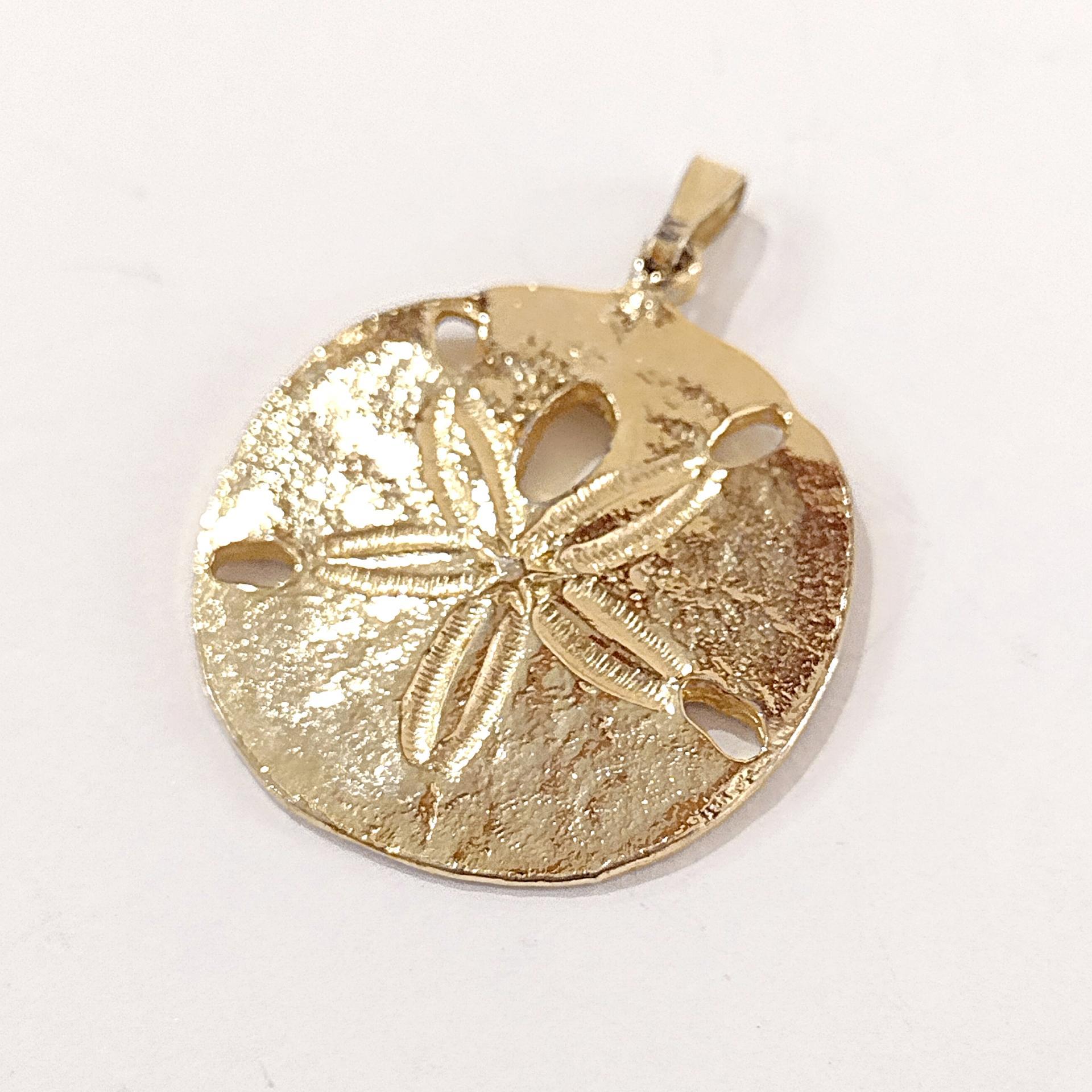 Vintage Gold Plated Sand Dollar Pendant Charm