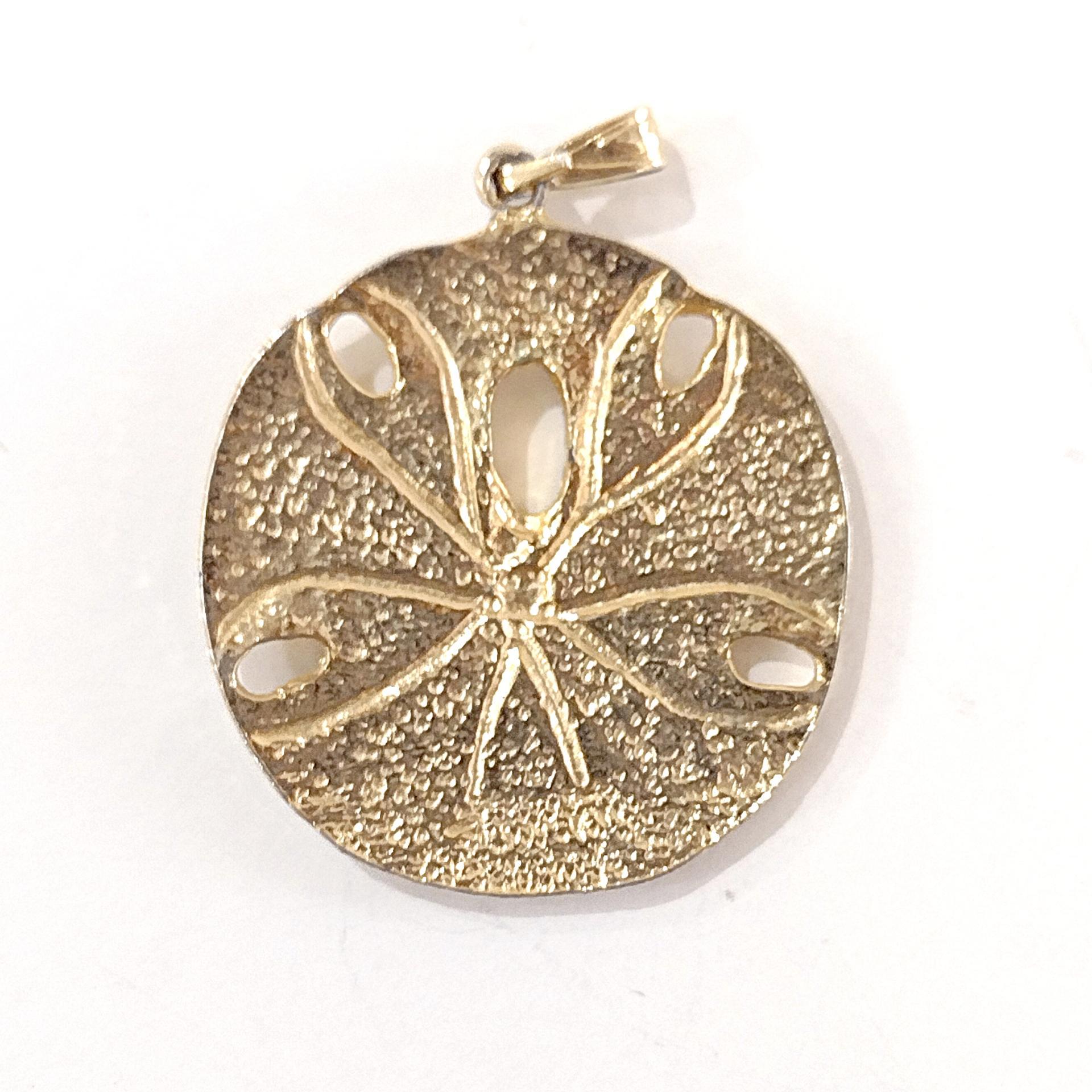 Vintage Gold Plated Sand Dollar Pendant Charm