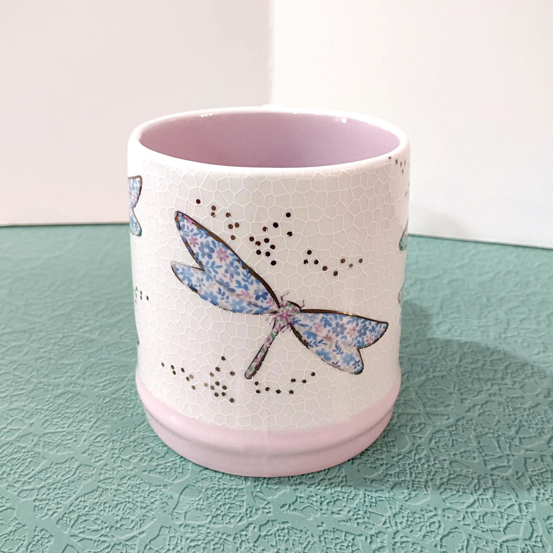 Vintage Dragonfly Ceramic Coffee Tea Mug, Seeds and Sunshine Oversized 20 Ounce Mug