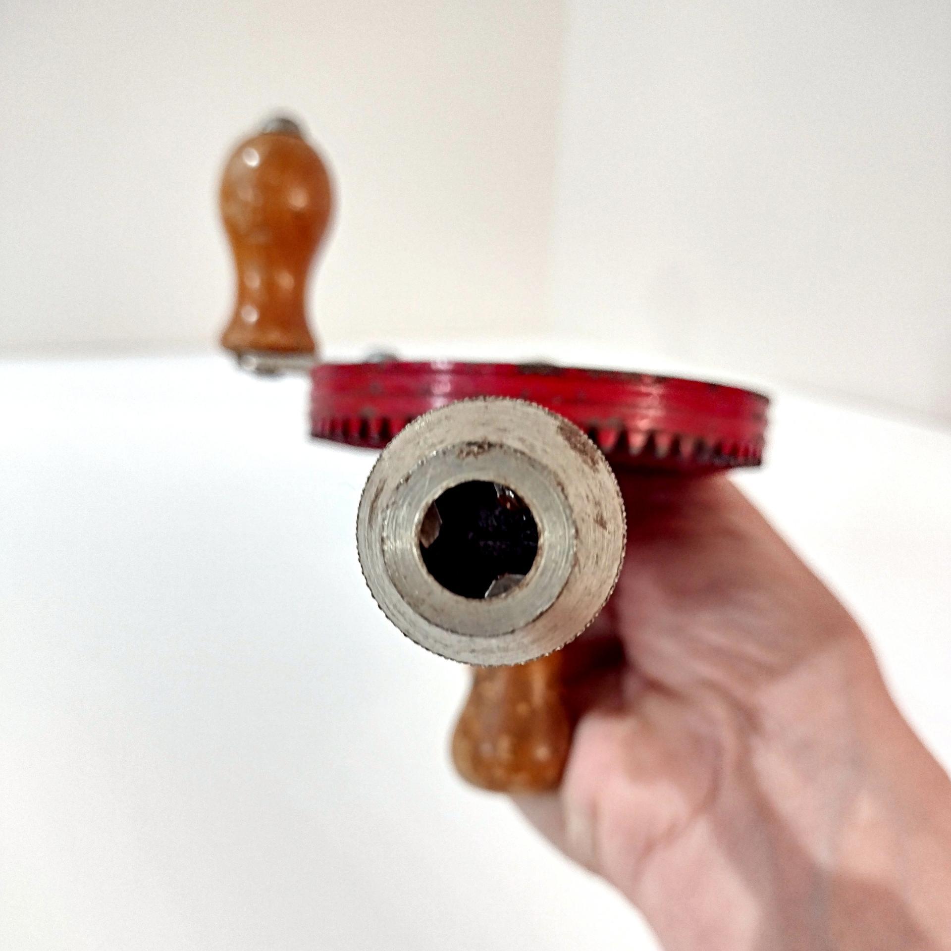 Vintage Stanley Defiance 1220 Hand Drill with Bit, 1930's Hand Tool