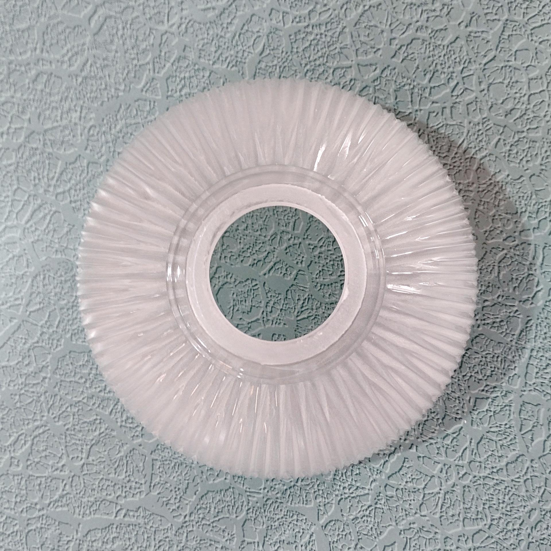 Vintage Frosted Ribbed Glass Dome Lamp Shade, Replacement Glass Light Cover