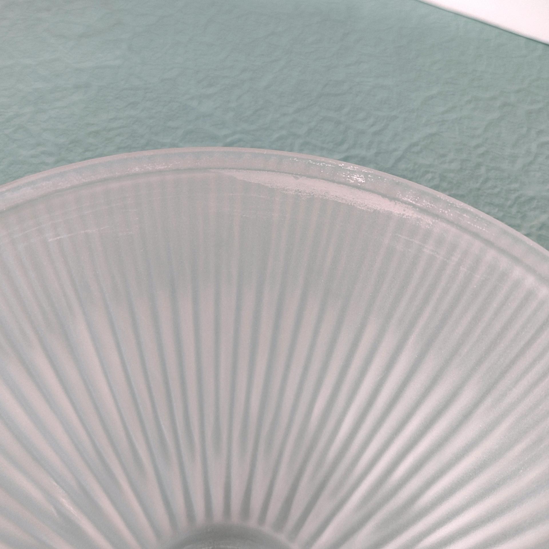 Vintage Frosted Ribbed Glass Dome Lamp Shade, Replacement Glass Light Cover