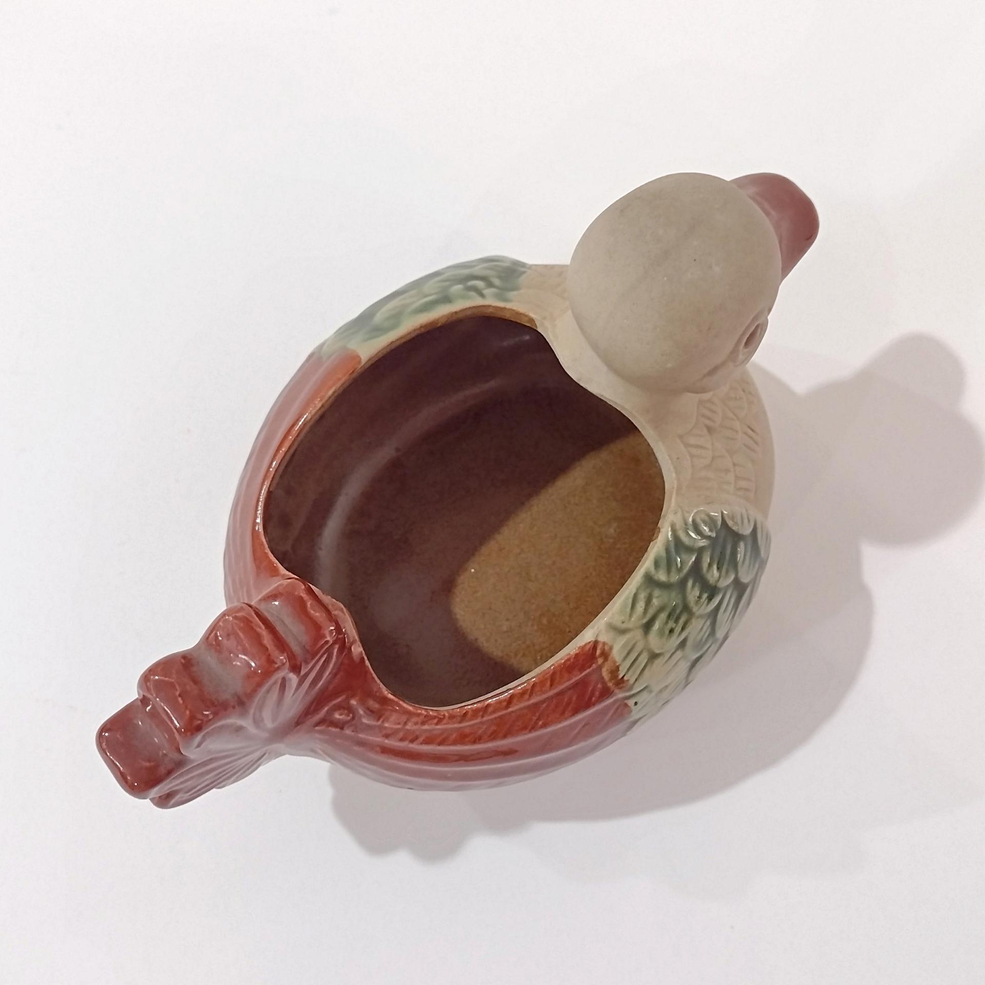 Vintage Ceramic Duck Figurative Planter Pot, Figurative Bird Animal Planter