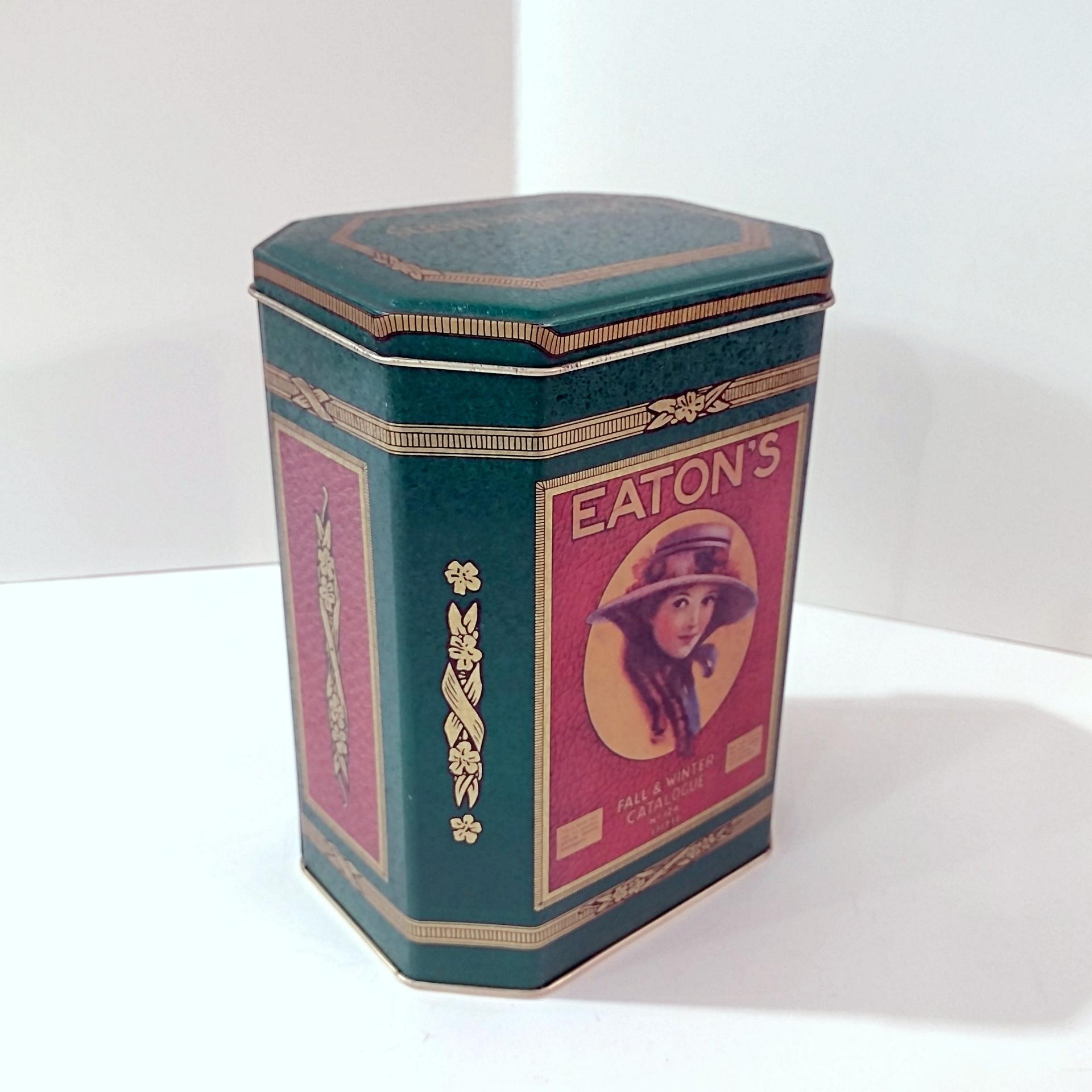 Vintage Eaton's Recollections Fall & Winter Catalog 1917-18 Coffee Tin, Eaton's Department Store Collectible Storage Box
