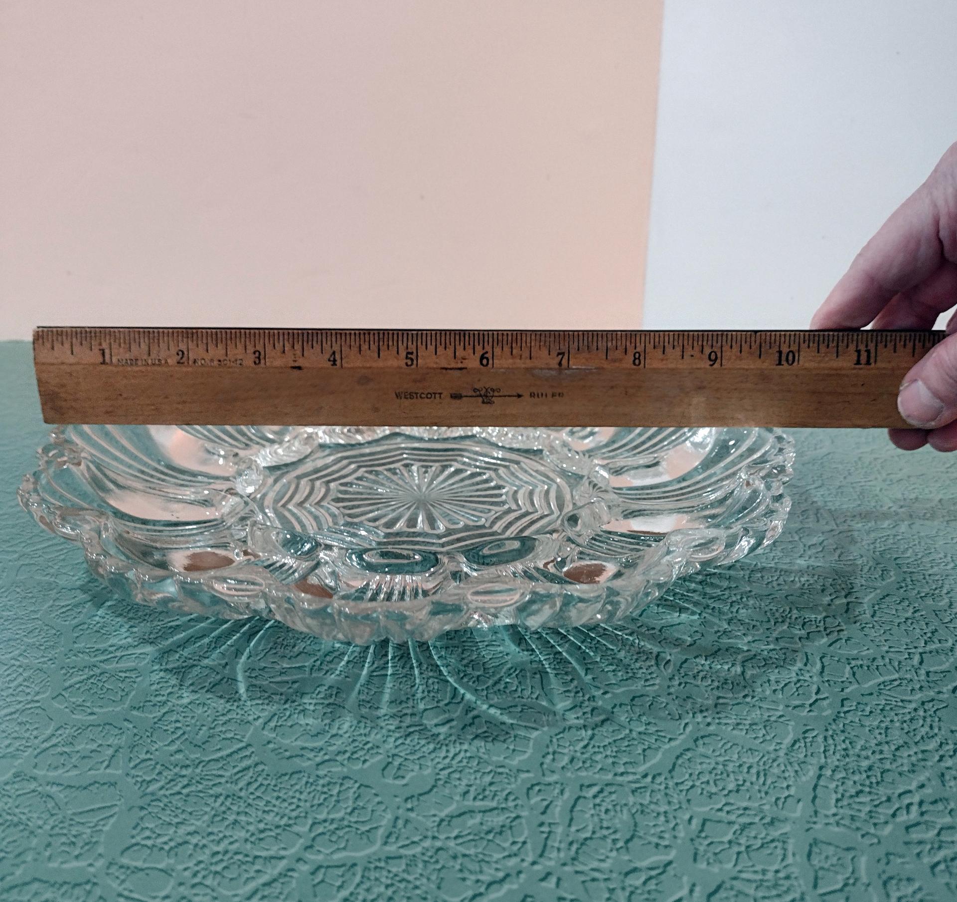 Vintage Anchor Hocking Clear Glass Deviled Egg Plate #896, EAPG Glass Dish, Oyster Plate