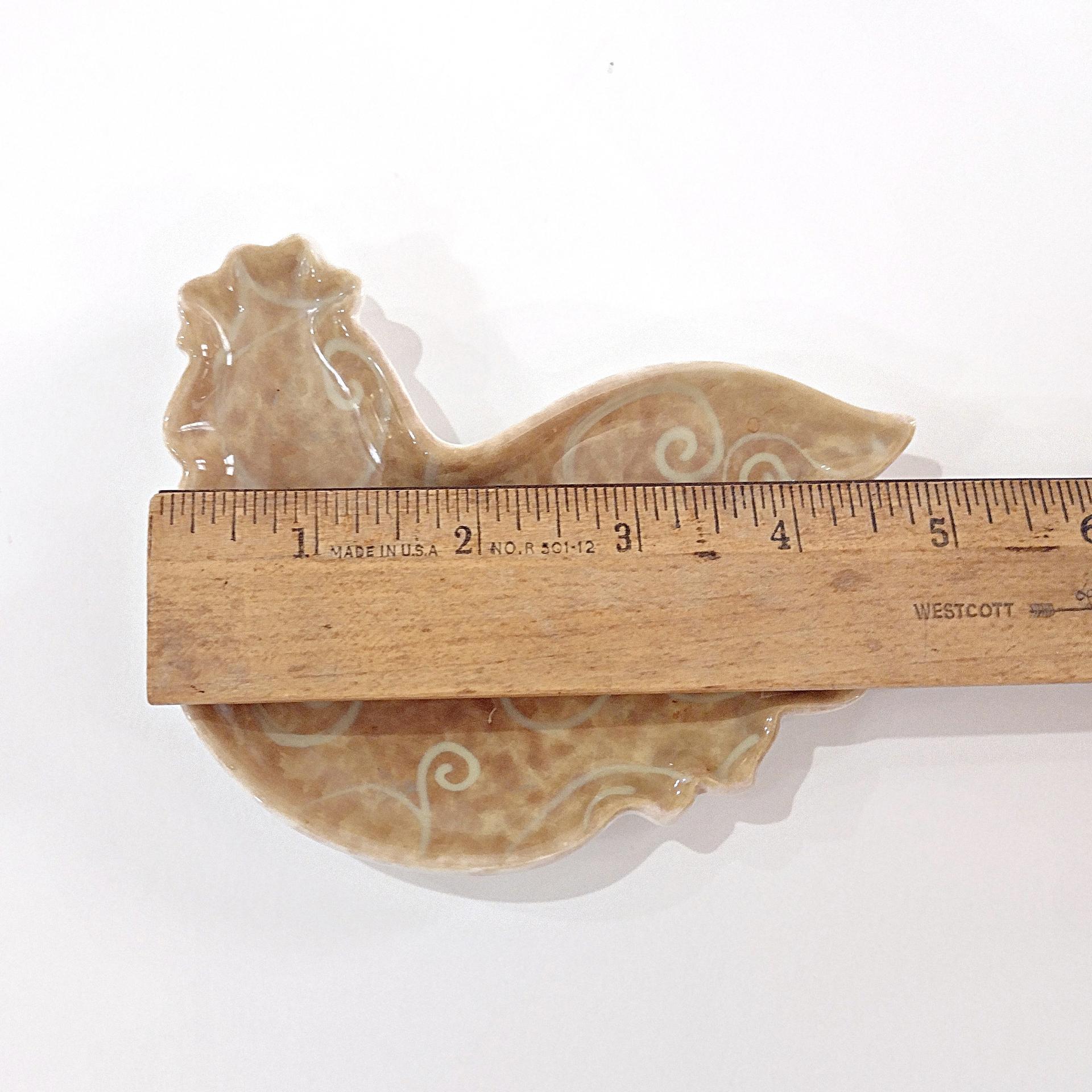 Vintage Cracker Barrel Elegant Rooster Ceramic Spoon Rest, Susan Winget Designs Tea Bag Rest