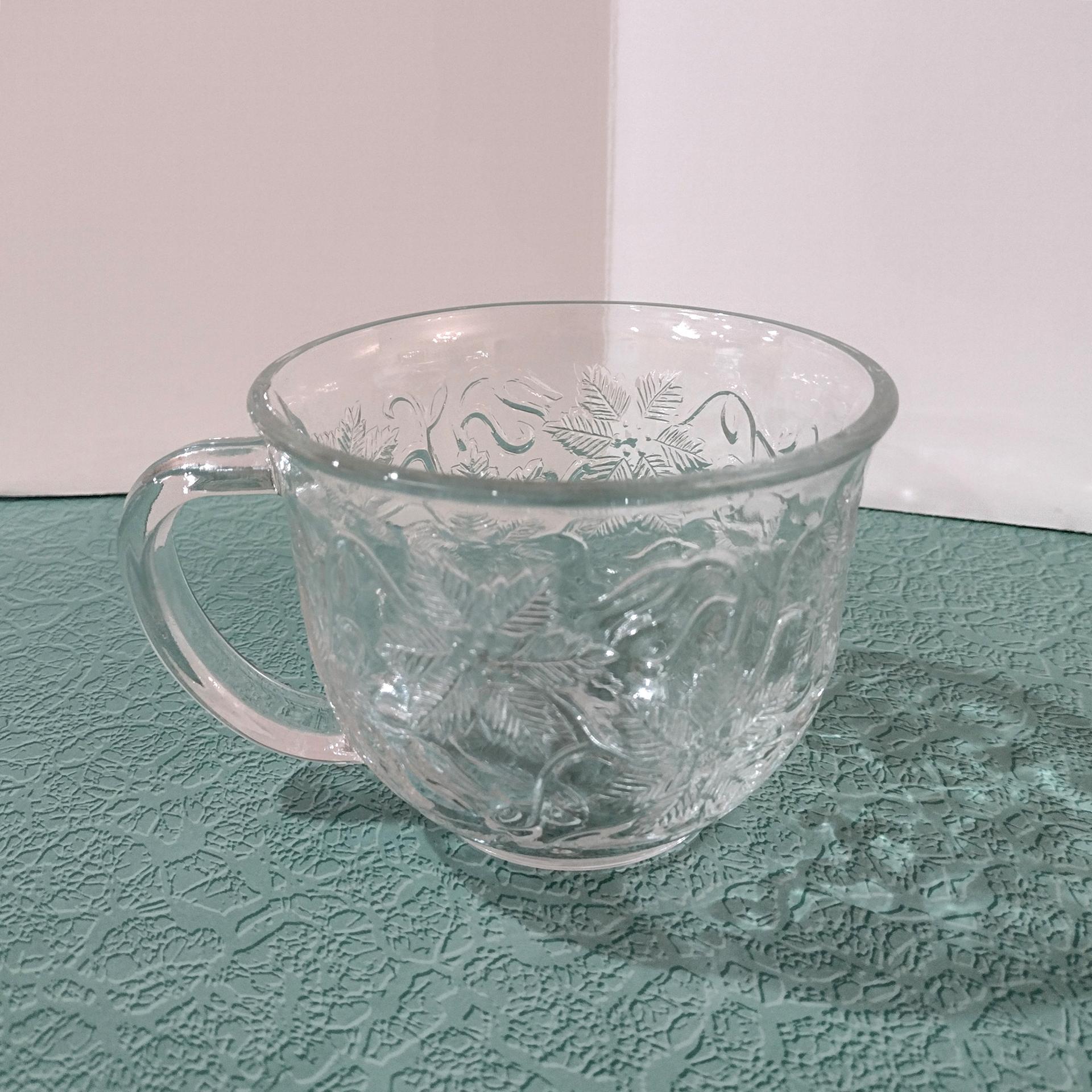 Vintage Princess House Fantasia Cappuccino Clear Glass Mug Item 305, 16 Ounce Coffee Tea Mug