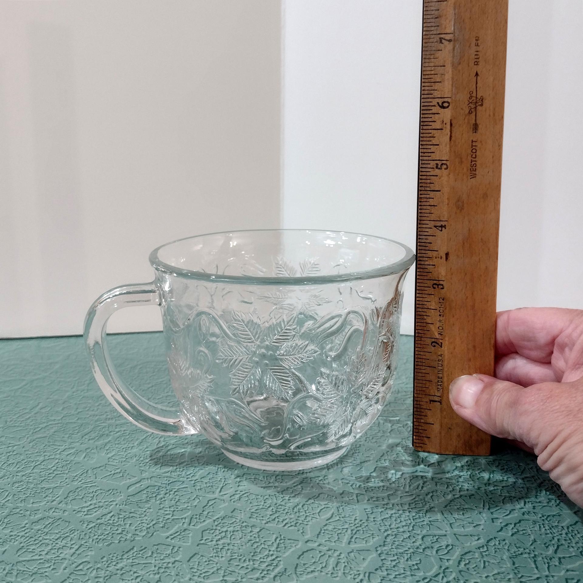 Vintage Princess House Fantasia Cappuccino Clear Glass Mug Item 305, 16 Ounce Coffee Tea Mug