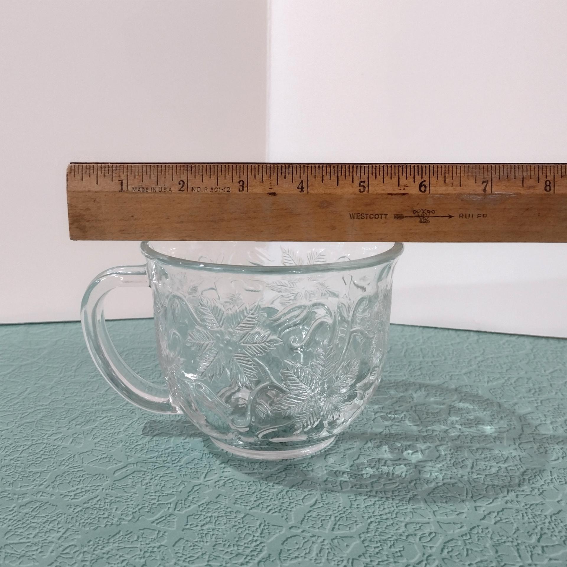 Vintage Princess House Fantasia Cappuccino Clear Glass Mug Item 305, 16 Ounce Coffee Tea Mug
